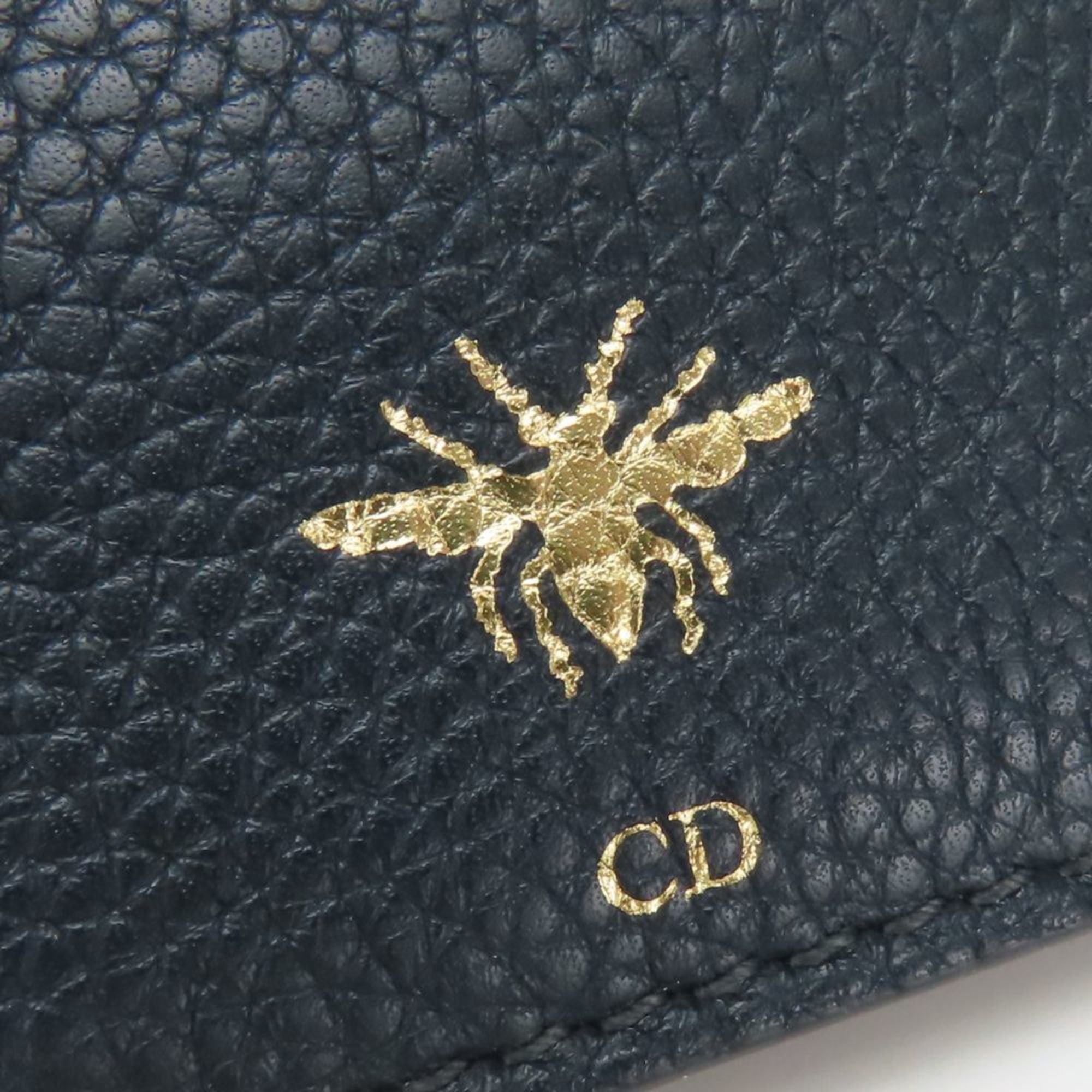 Christian Dior Navy Leather Clutch Bag Pouch (Pre-Owned)