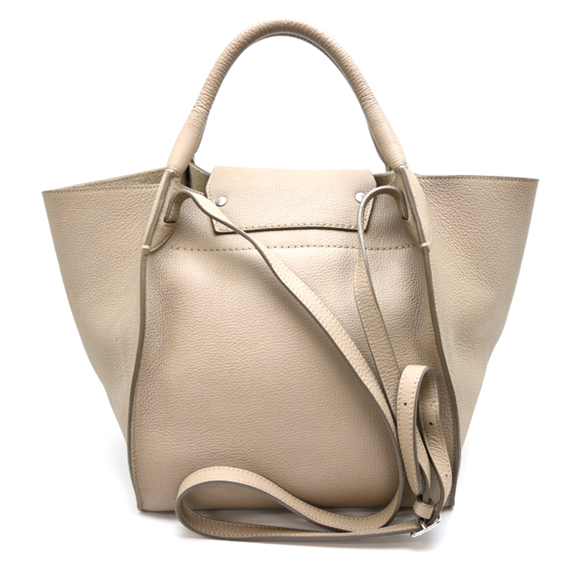 Celine Beige Leather Handbag Shoulder Bag (Pre-Owned)
