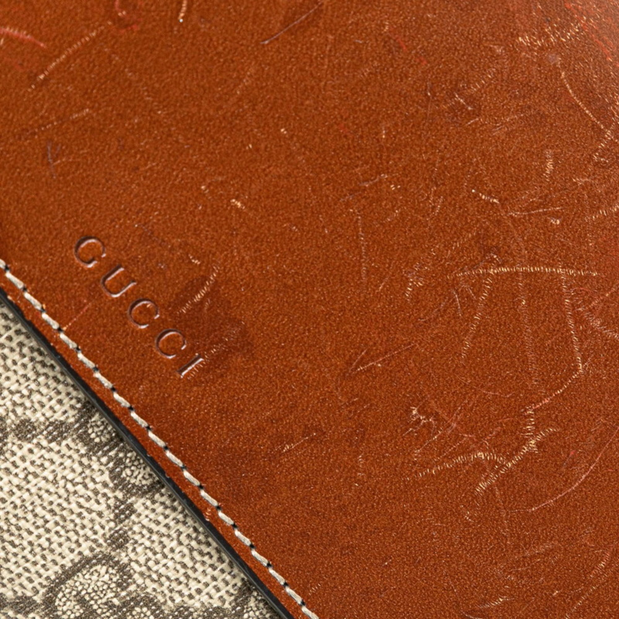Gucci Beige Brown Pvc Leather Long Wallet (Bi-Fold) (Pre-Owned)