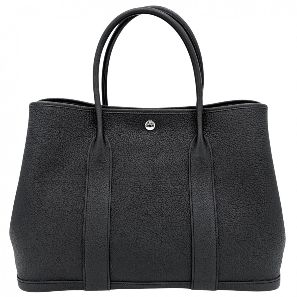 Hermes Black Leather Handbag Tote Bag (Pre-Owned)