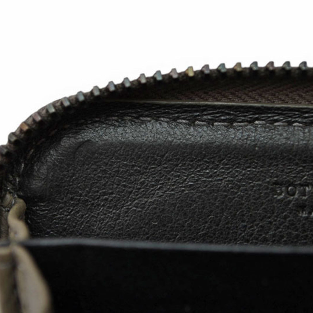 Bottega Veneta Intrecciato Gray Khaki Coin Purse/Coin Case (Pre-Owned)