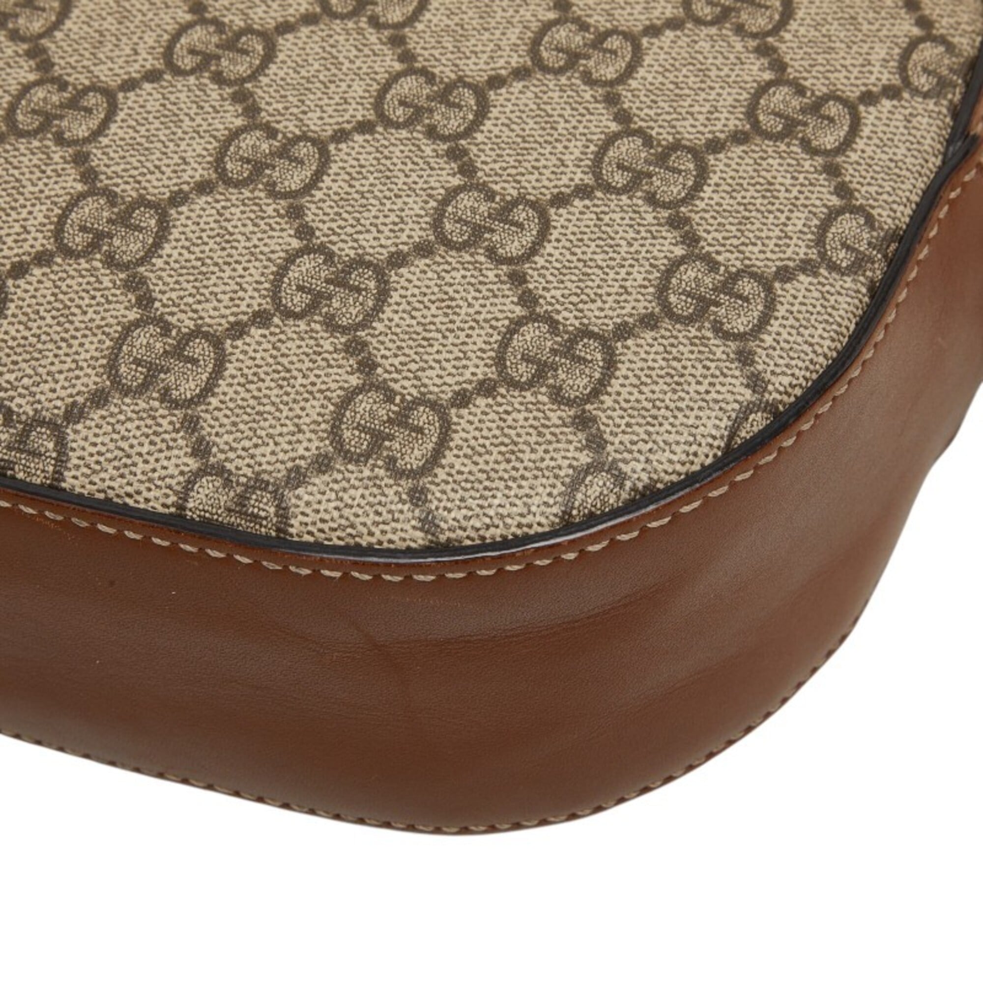 Gucci Beige Brown Pvc Leather Shoulder Bag (Pre-Owned)
