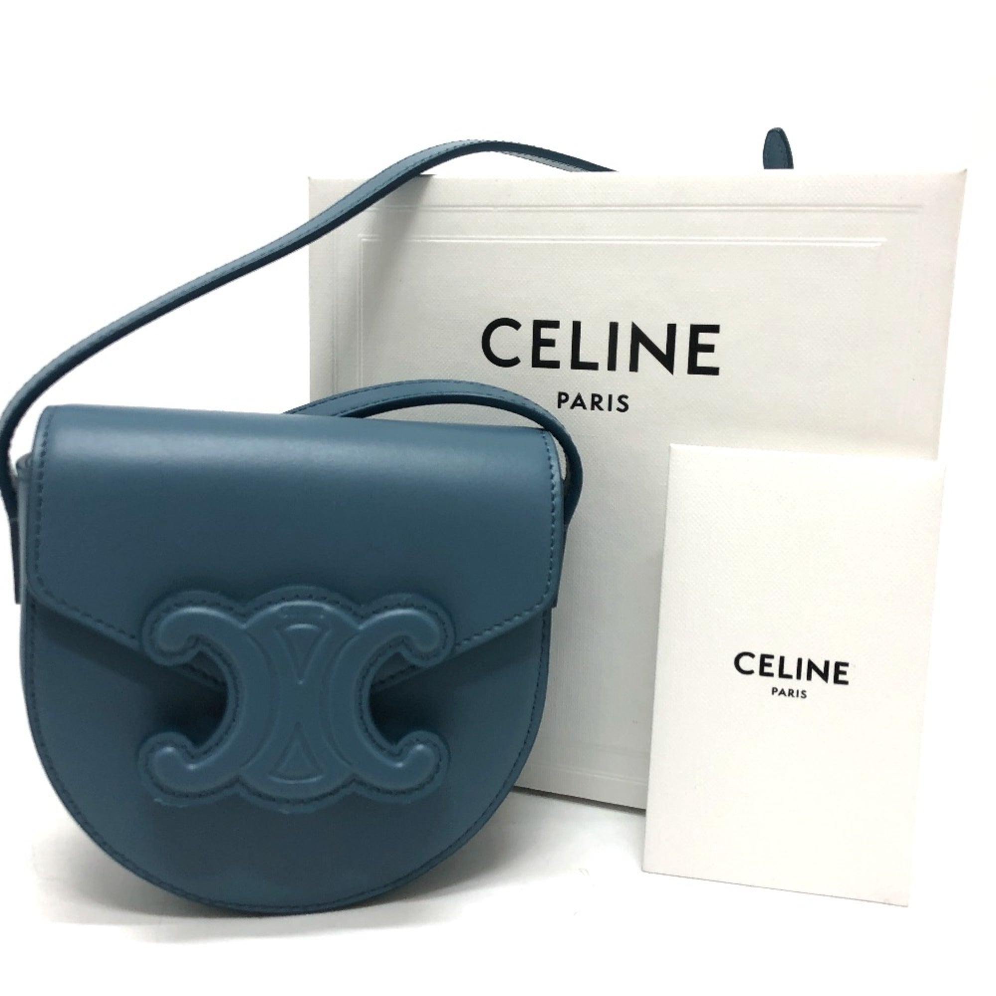 Celine Blue Leather Shoulder Bag (Pre-Owned)