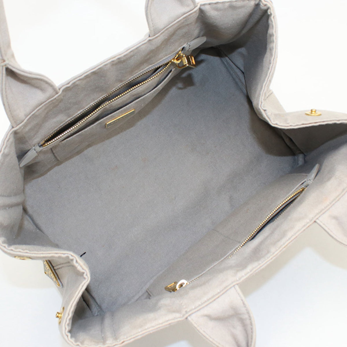 Prada Gray Canvas Tote Bag (Pre-Owned)