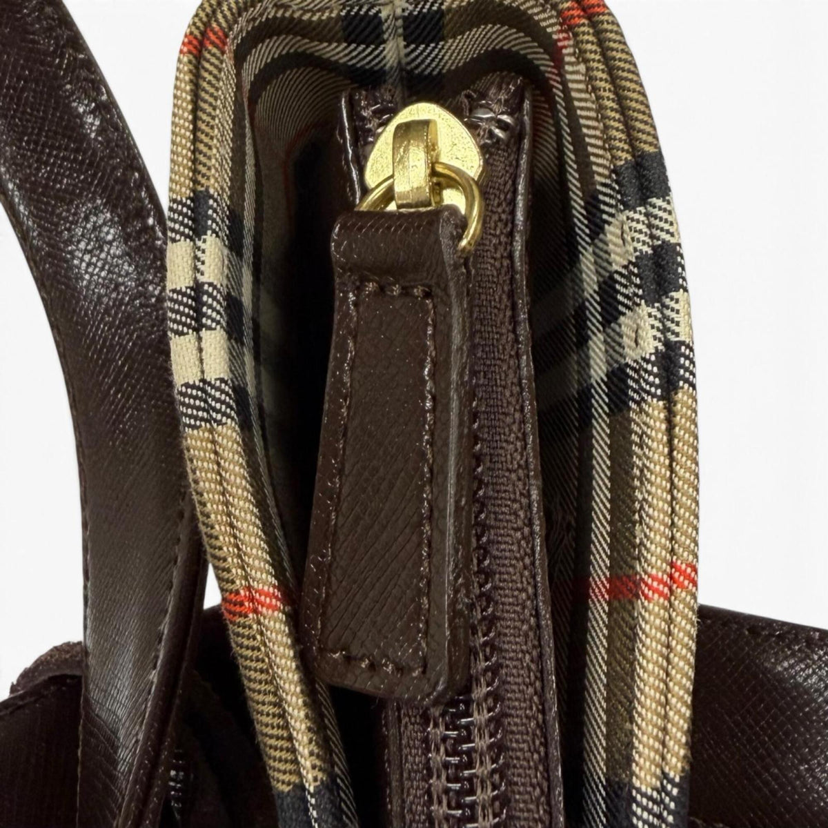 Burberry Beige Brown Leather Shoulder Bag Tote Bag (Pre-Owned)
