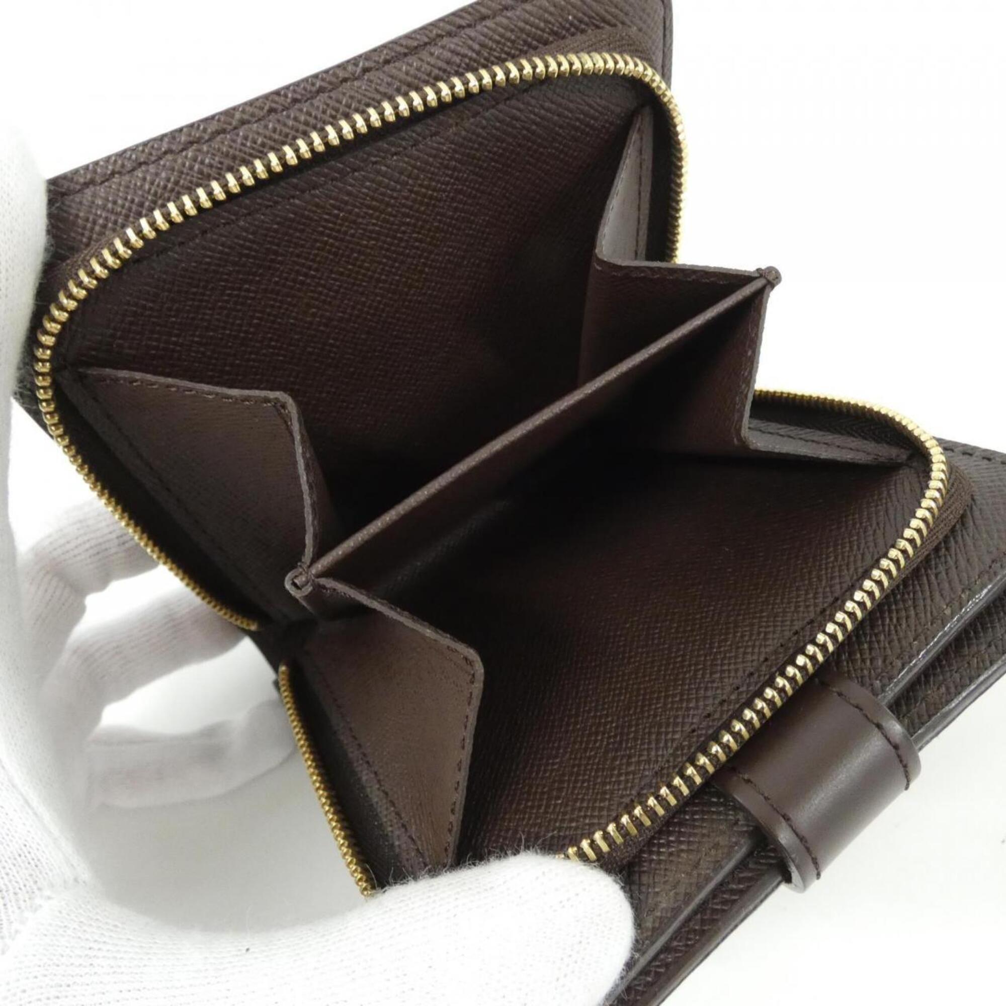 Louis Vuitton Damier Ebene Coated Canvas Wallet (Bi-Fold) (Pre-Owned)