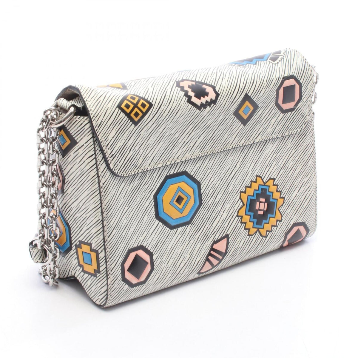 Louis Vuitton Black Multi-Color White Leather Handbag Shoulder Bag (Pre-Owned)