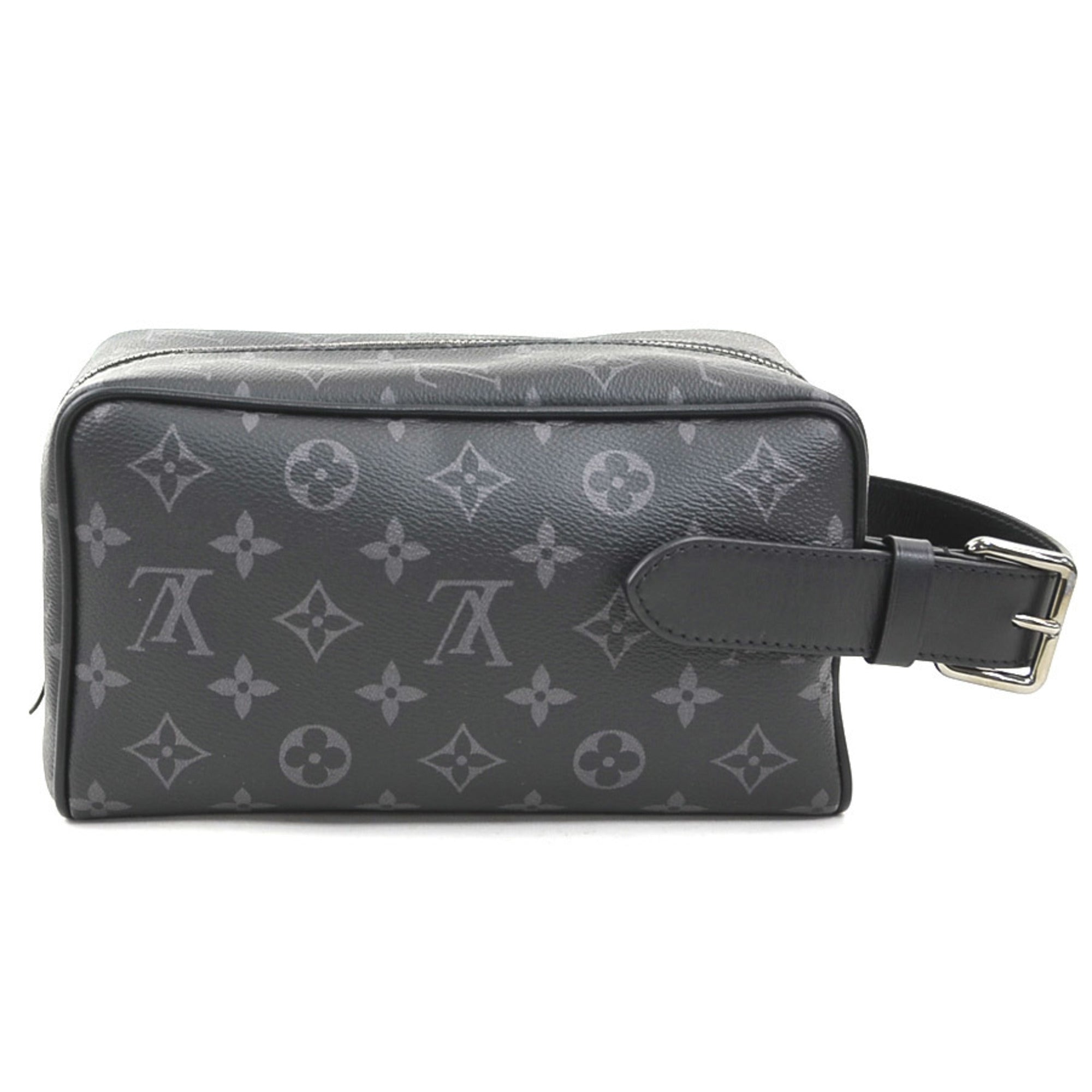 Louis Vuitton Black Gray Pvc Clutch Bag (Pre-Owned)