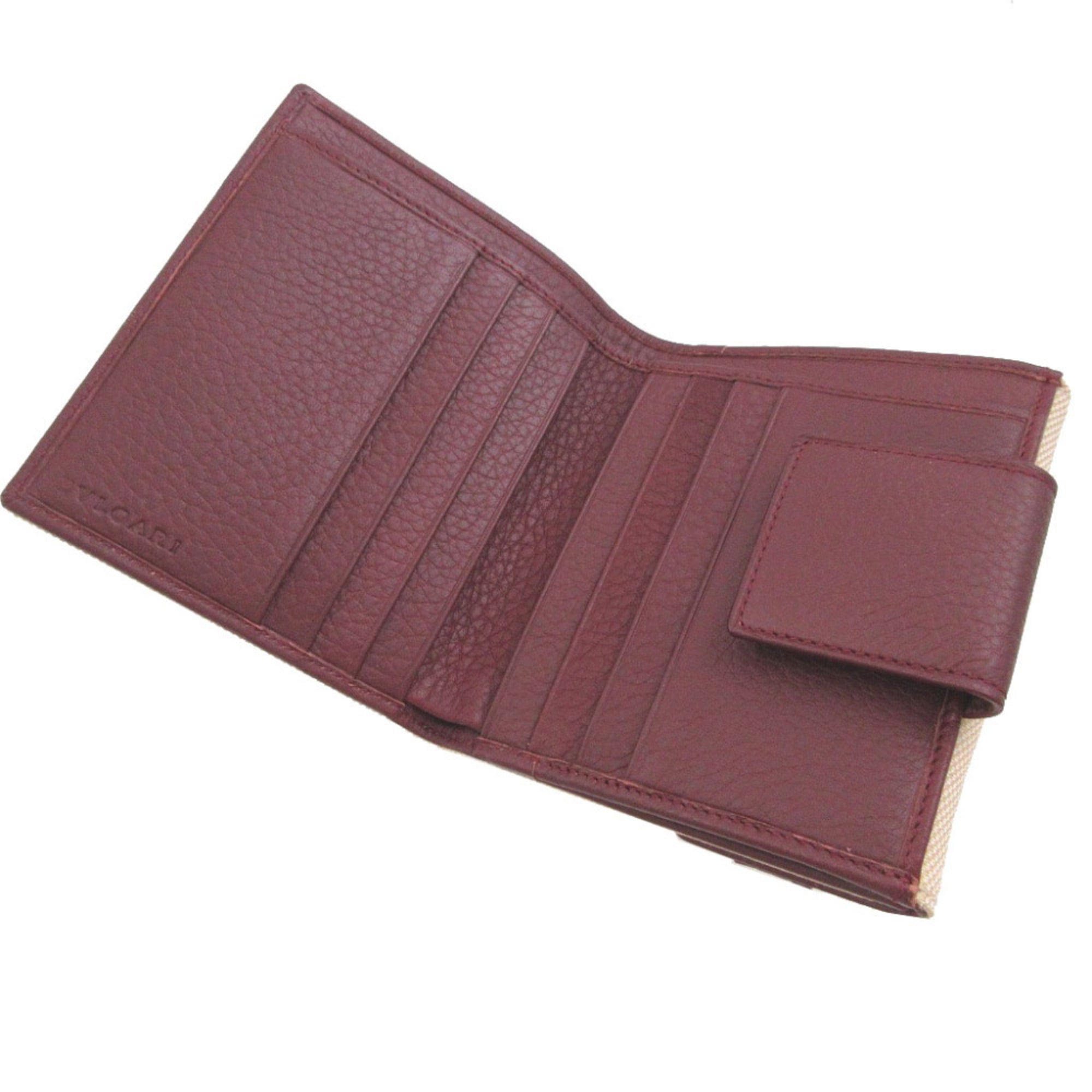 Bvlgari Beige Bordeaux Canvas Wallet (Bi-Fold) (Pre-Owned)
