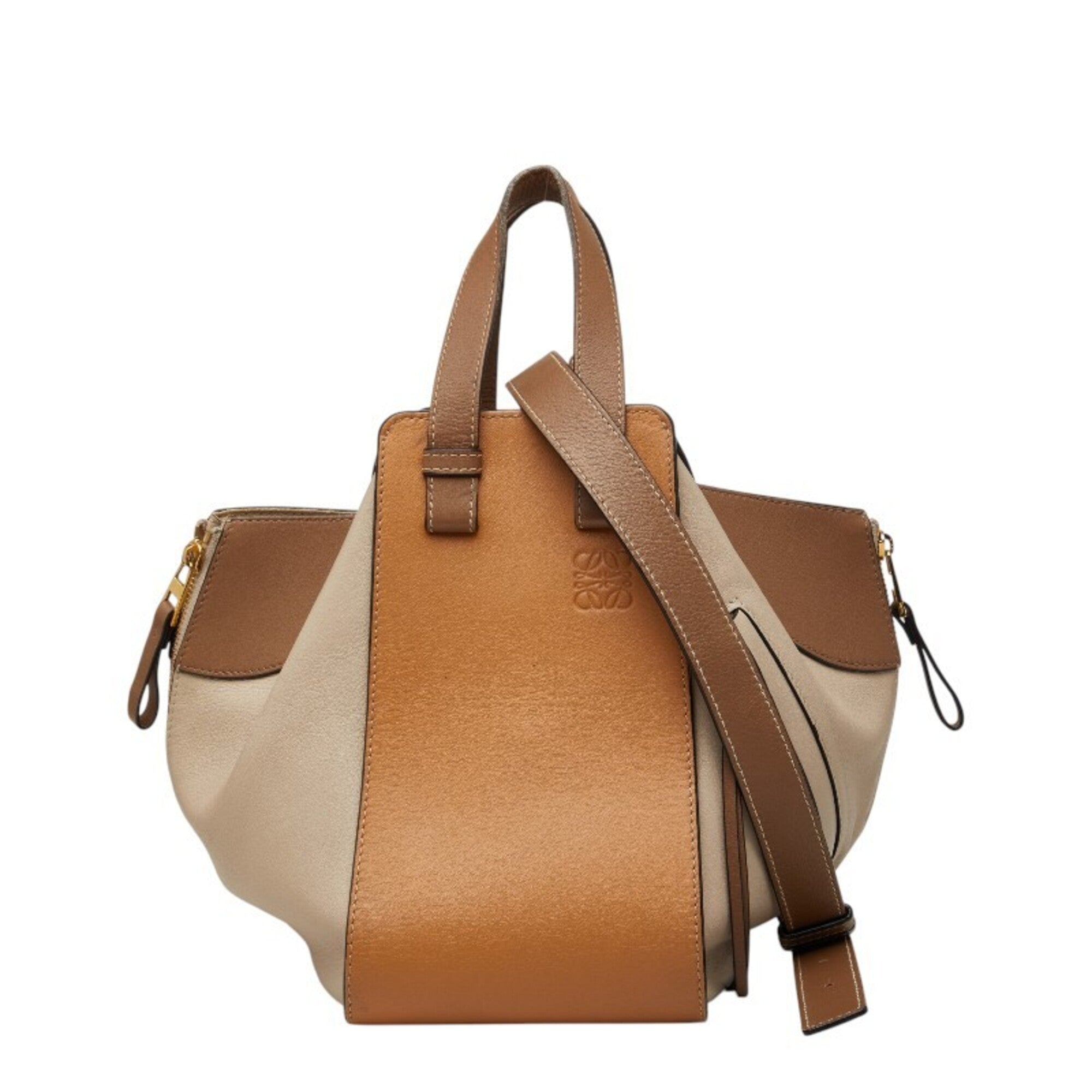Loewe Beige Brown Leather Handbag Shoulder Bag (Pre-Owned)