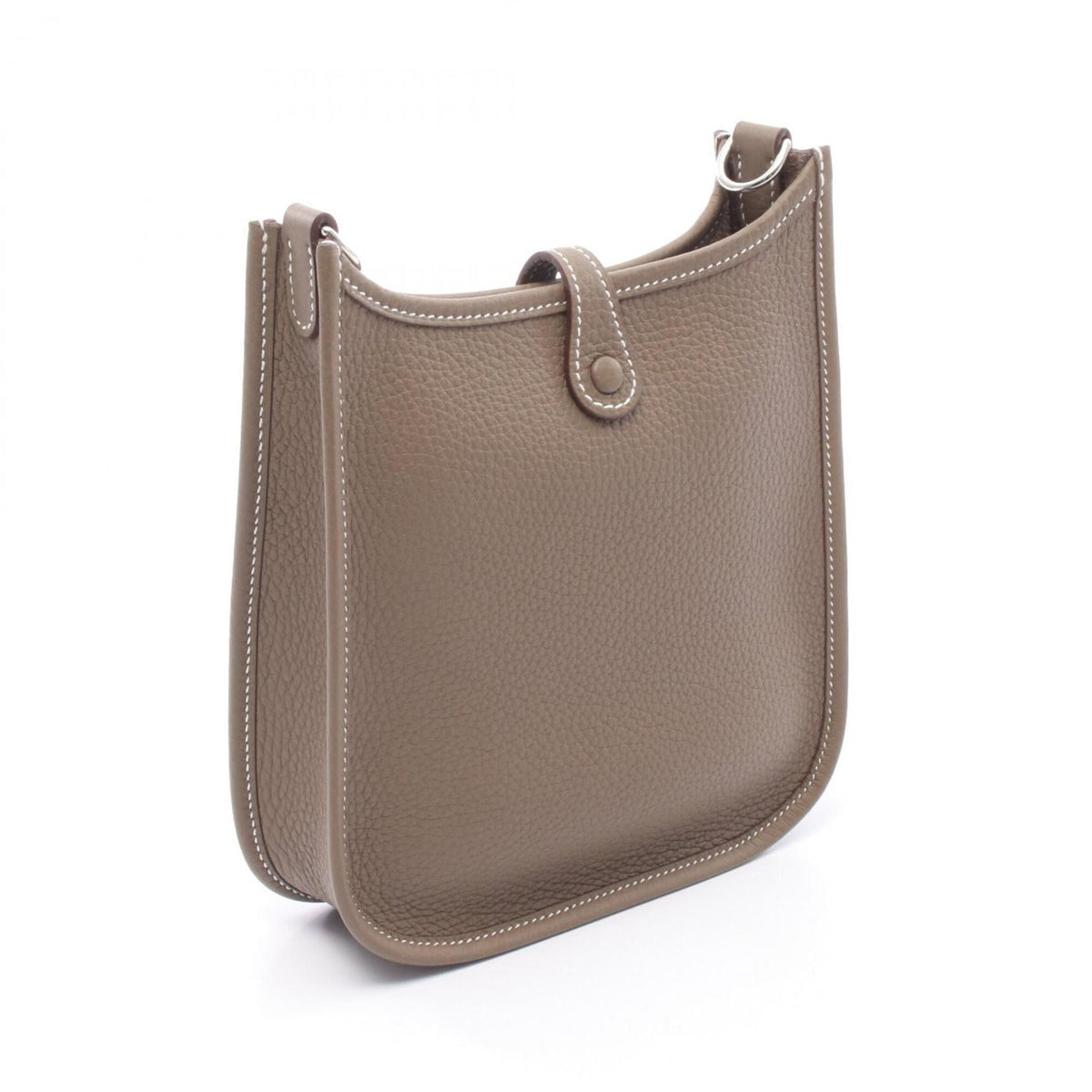 Hermes Etoupe Gray Taurillon Clemence Leather Shoulder Bag (Pre-Owned)