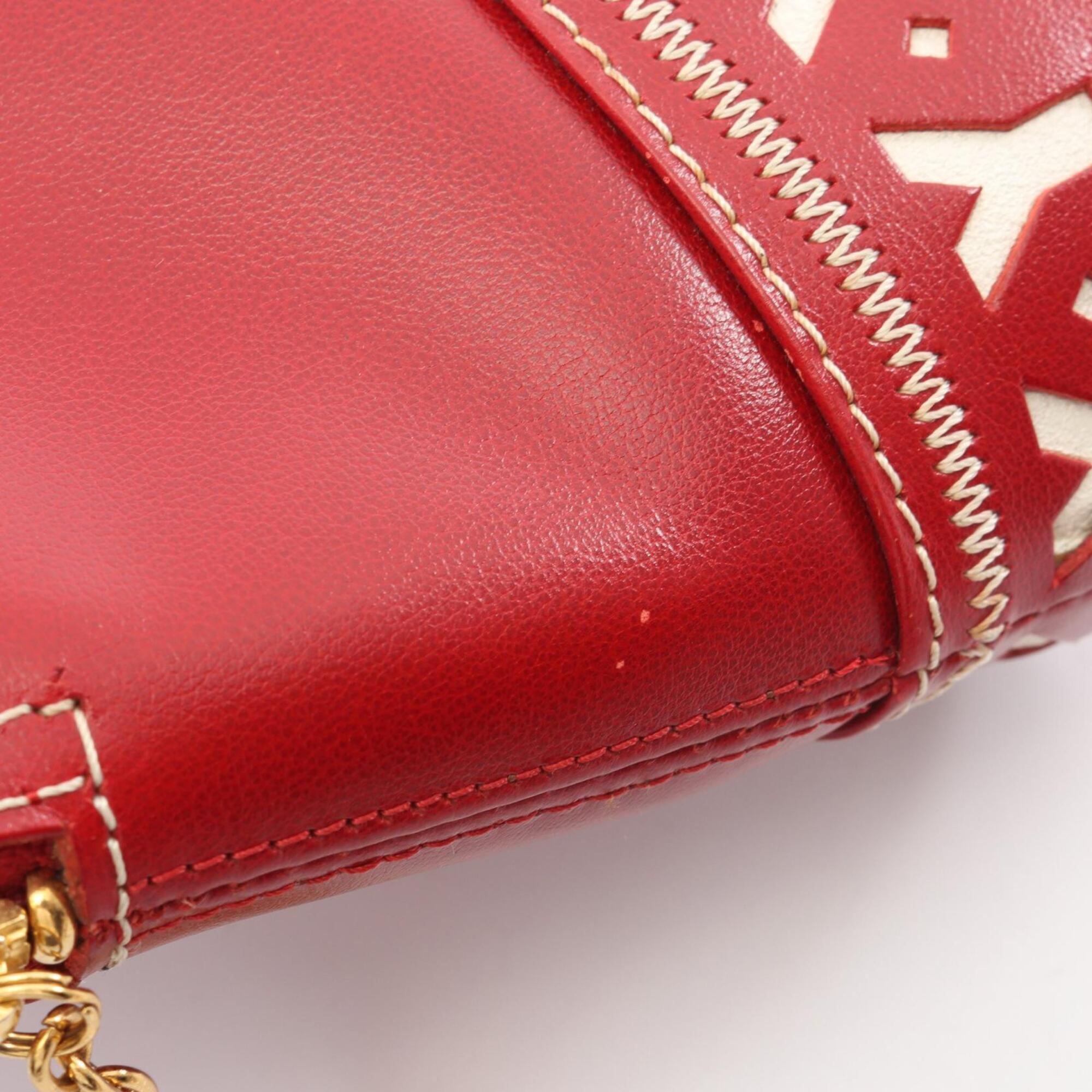 Yves Saint Laurent Red Color Leather Handbag (Pre-Owned)