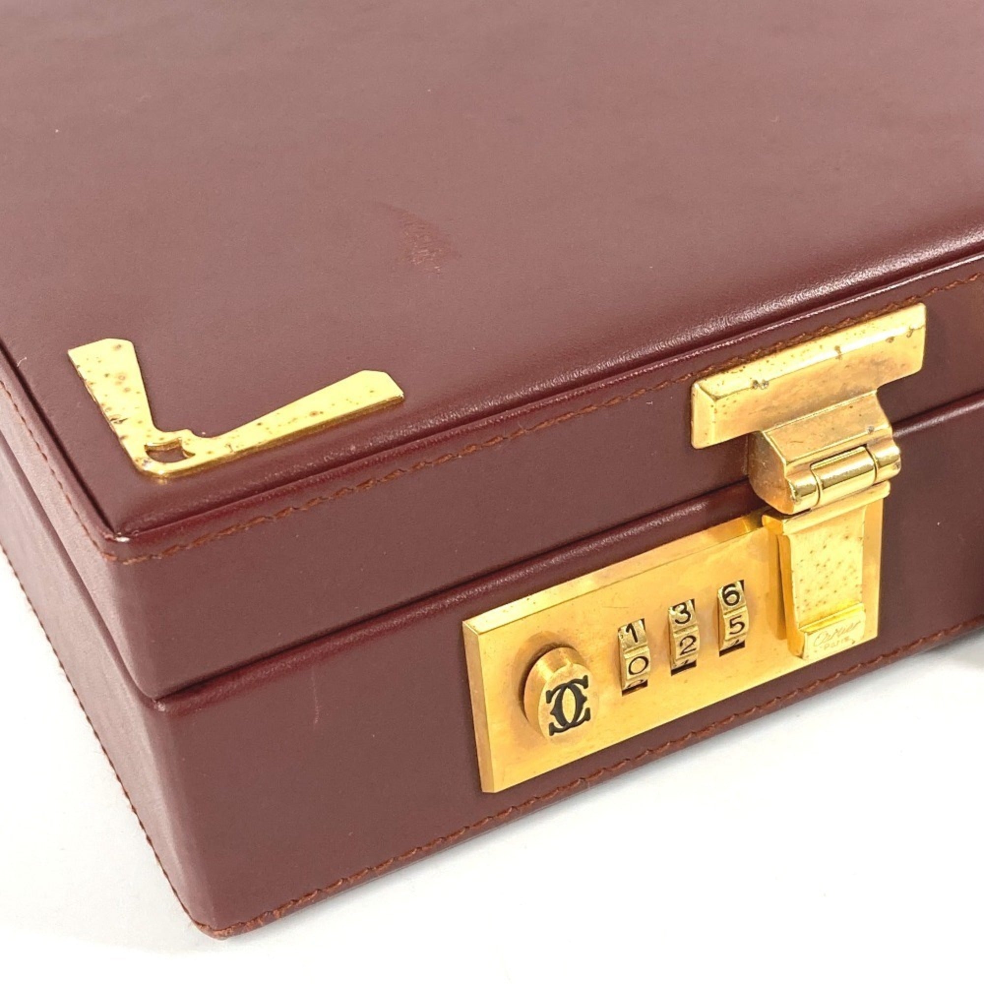 Cartier Must Wine Red Leather Attaché Case (Pre-Owned)