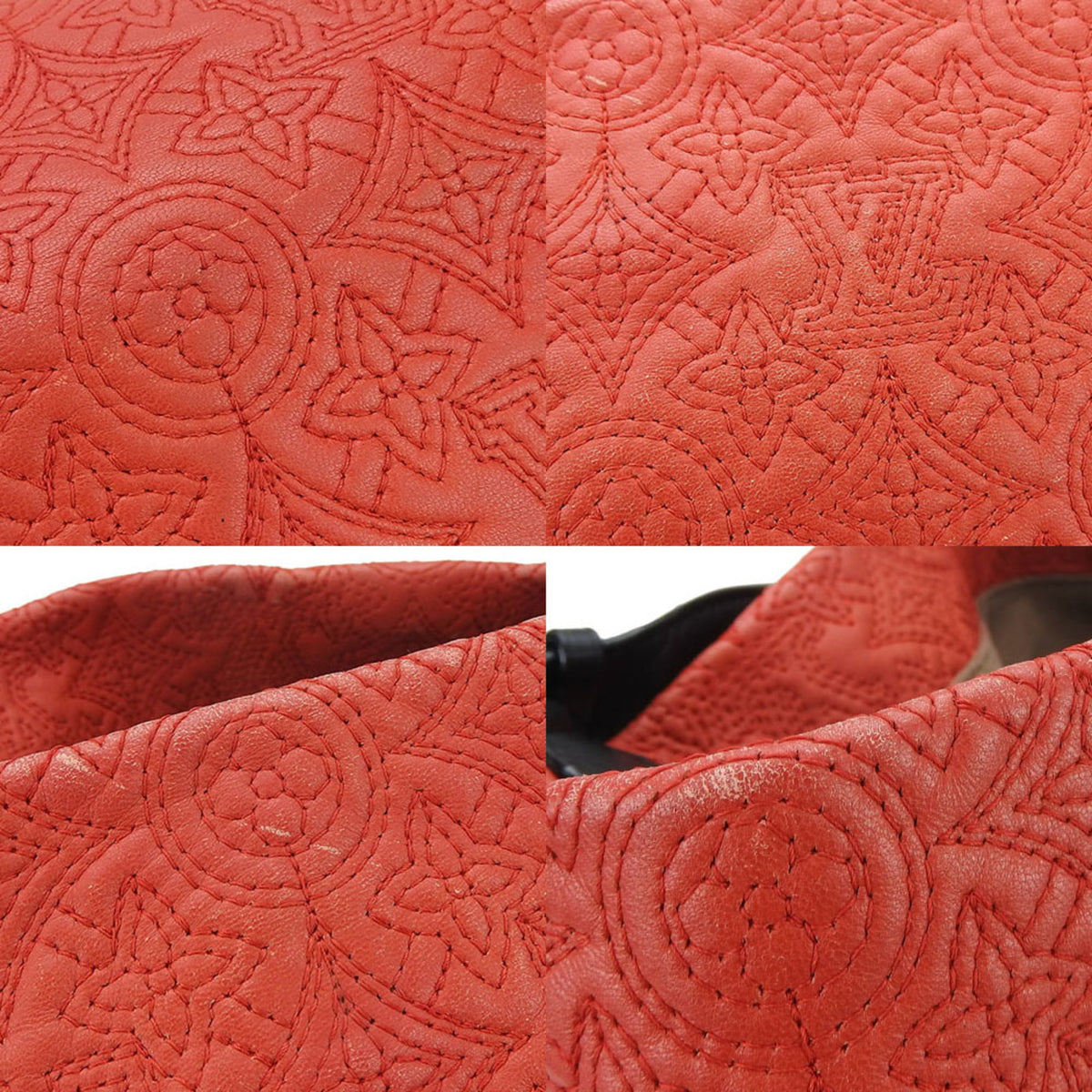 Louis Vuitton Black Red Color Monogram Shoulder Bag (Pre-Owned)