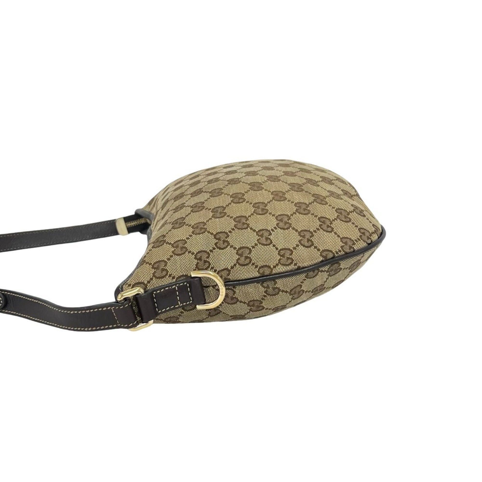 Gucci Brown Canvas Leather Pochette Shoulder Bag (Pre-Owned)
