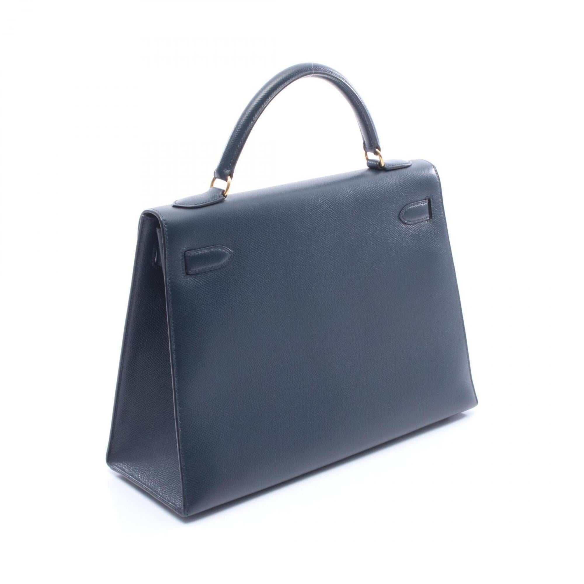 Hermes Blue Indigo Navy Courchevel Leather Handbag (Pre-Owned)