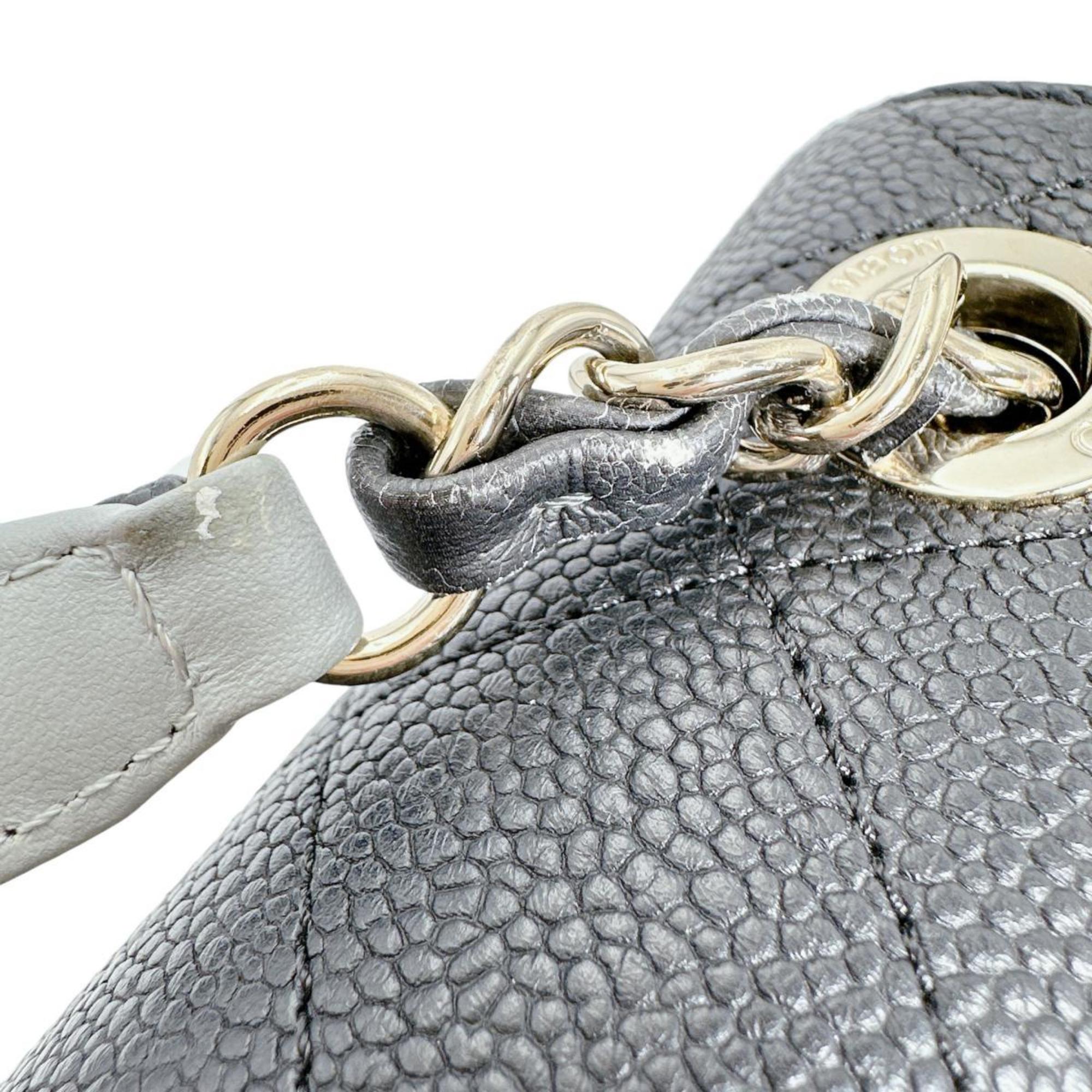 Chanel Black Grained Calfskin Shoulder Bag (Pre-Owned)