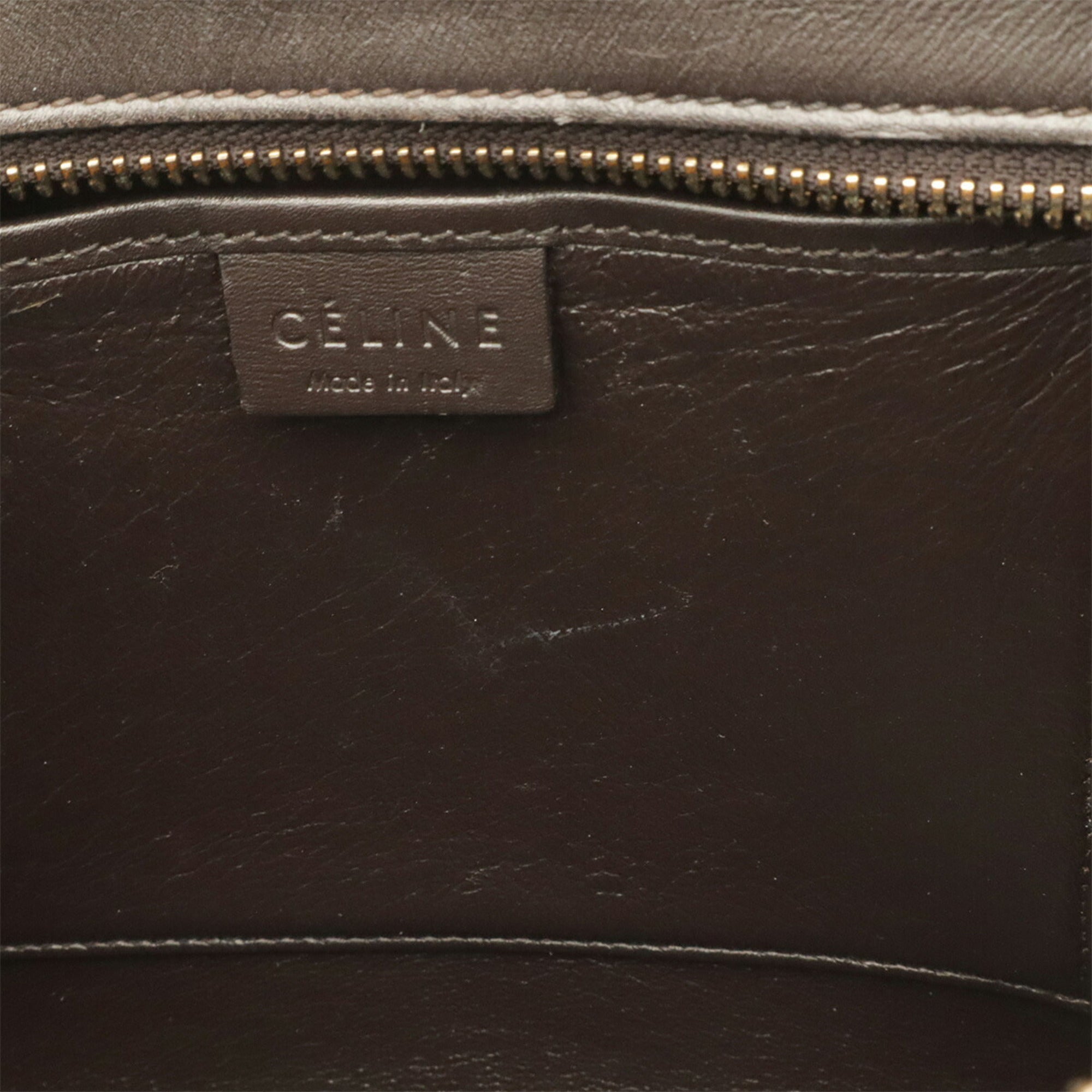 Celine Bordeaux Brown Dark Brown Red Color Leather Handbag (Pre-Owned)