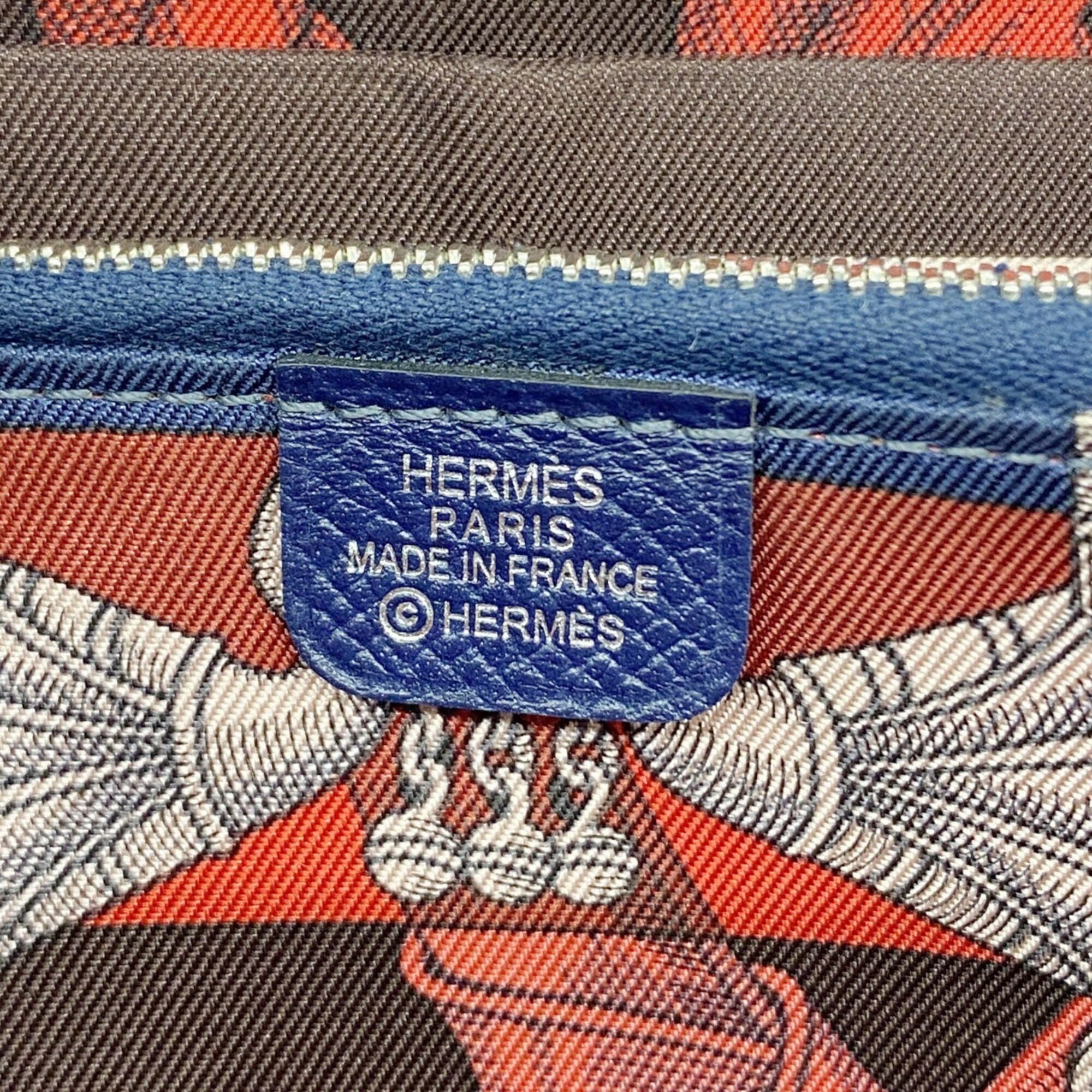 Hermes Navy Leather Long Wallet (Bi-Fold) (Pre-Owned)