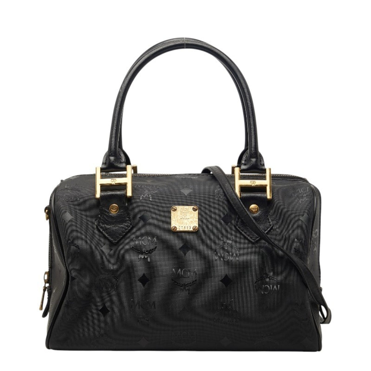 Mcm Black Nylon Leather Handbag Shoulder Bag (Pre-Owned)