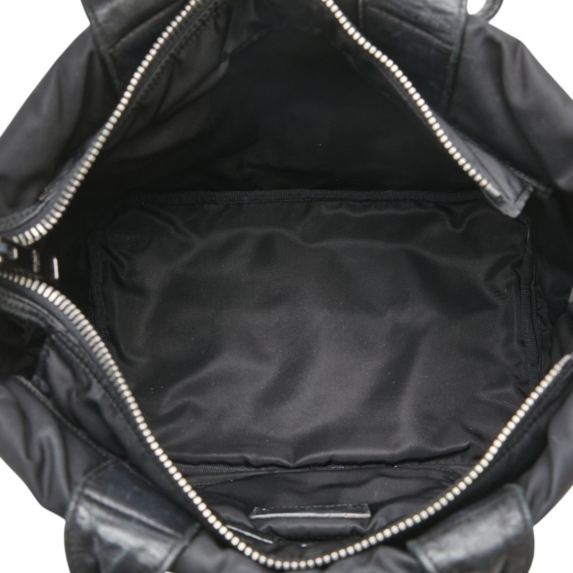 Prada Navy Black Nylon Handbag Tote Bag (Pre-Owned)