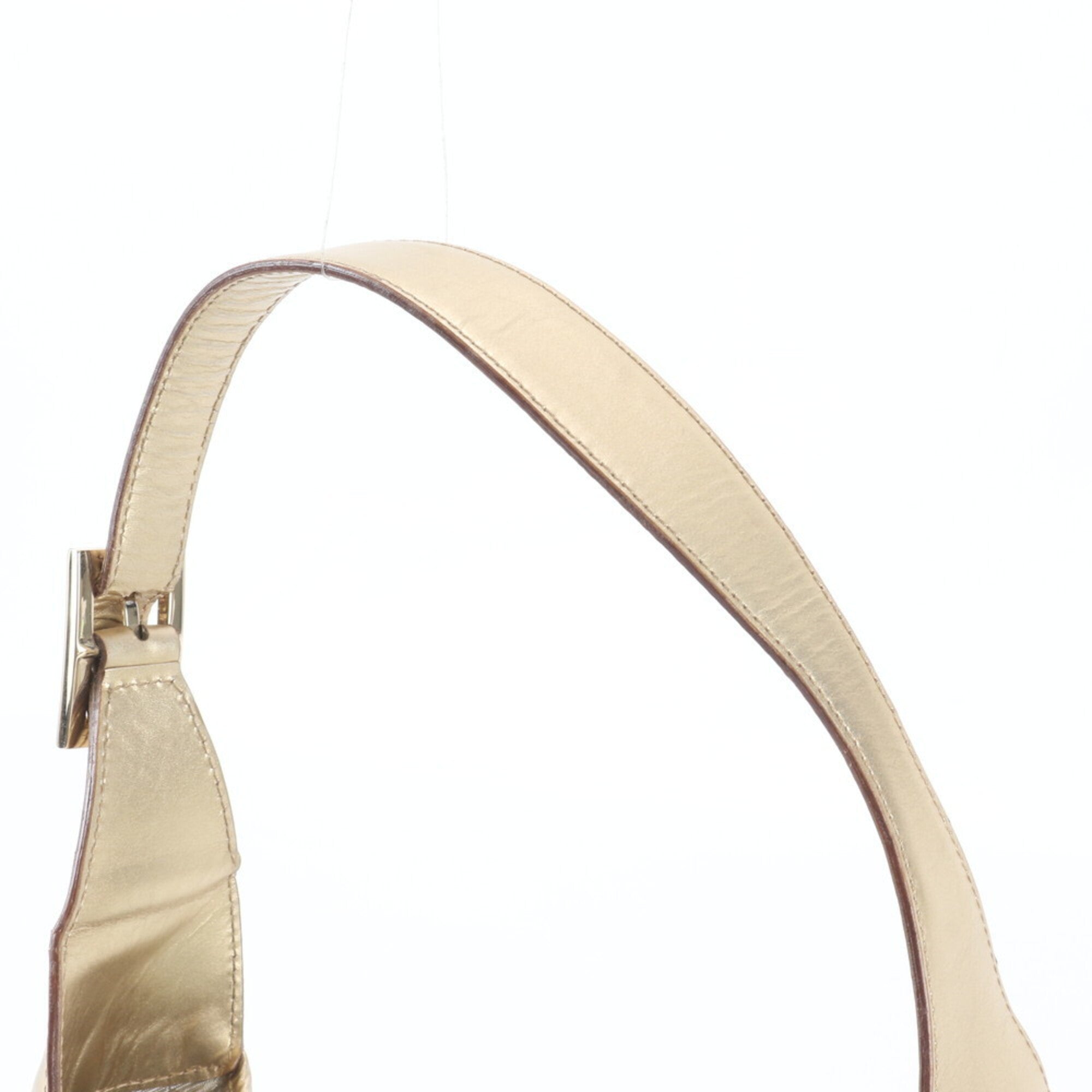 Gucci Jackie Gold Leather Canvas Handbag Tote Bag (Pre-Owned)