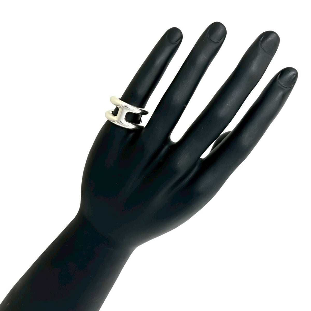 Hermes Silver Silver 925 Band Ring (Pre-Owned)