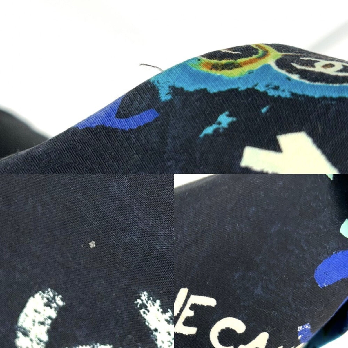 Chanel Black Blue Canvas Handbag (Pre-Owned)