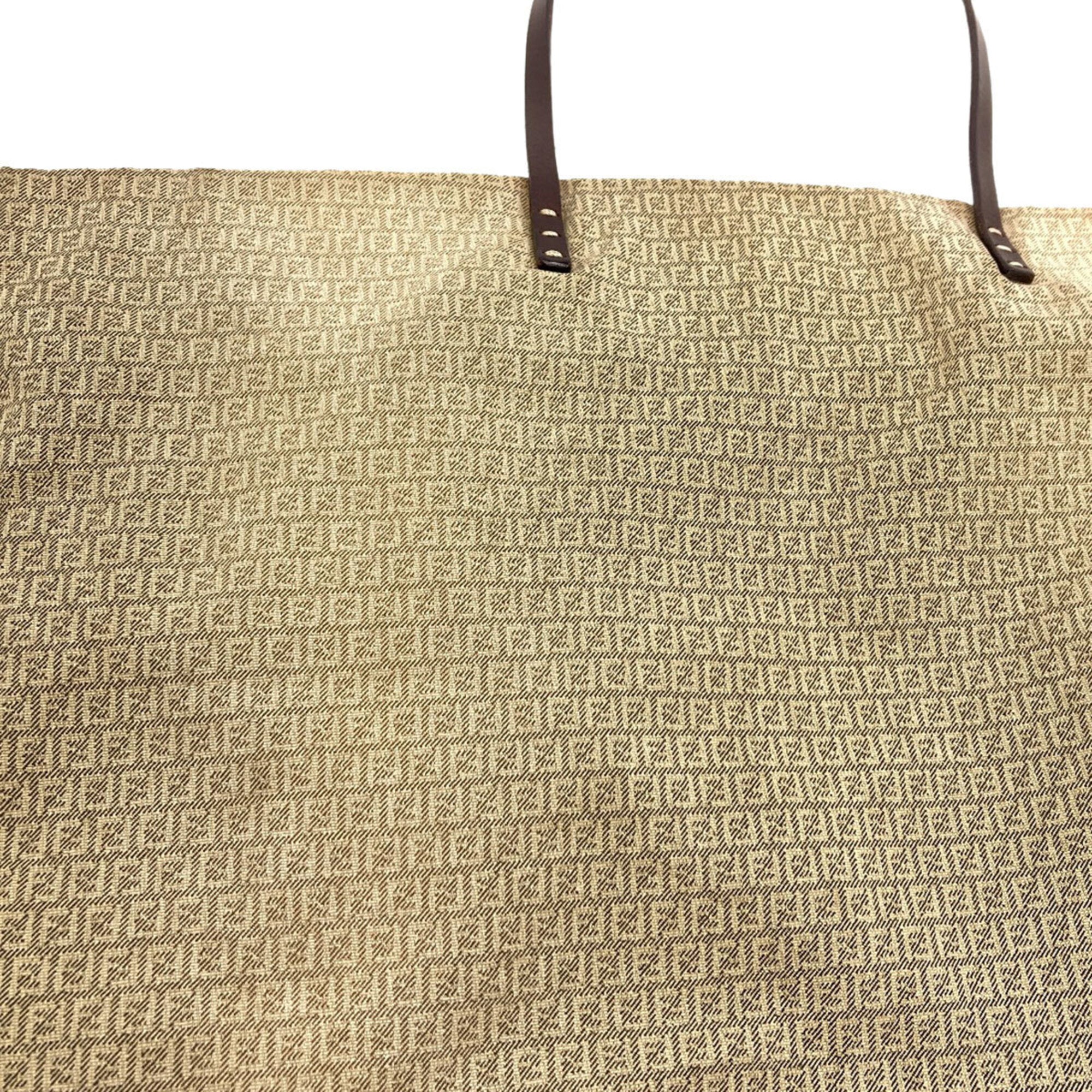 Fendi Zucchino Beige Canvas Tote Bag (Pre-Owned)