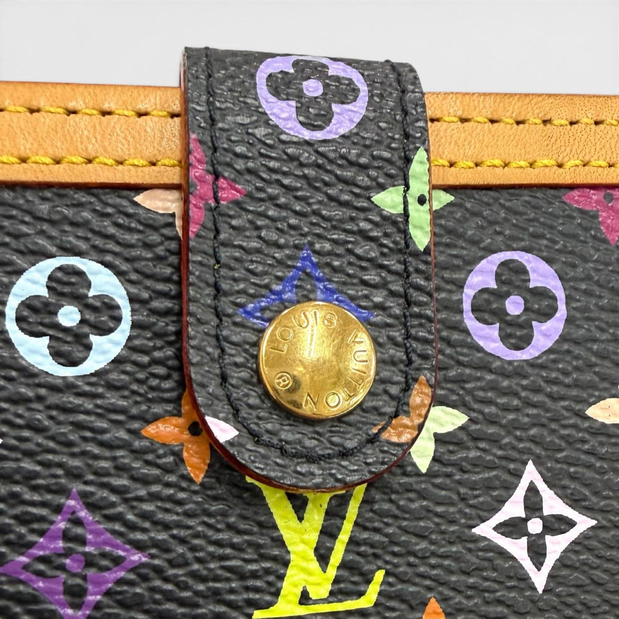 Louis Vuitton Noir Leather Wallet (Bi-Fold) (Pre-Owned)