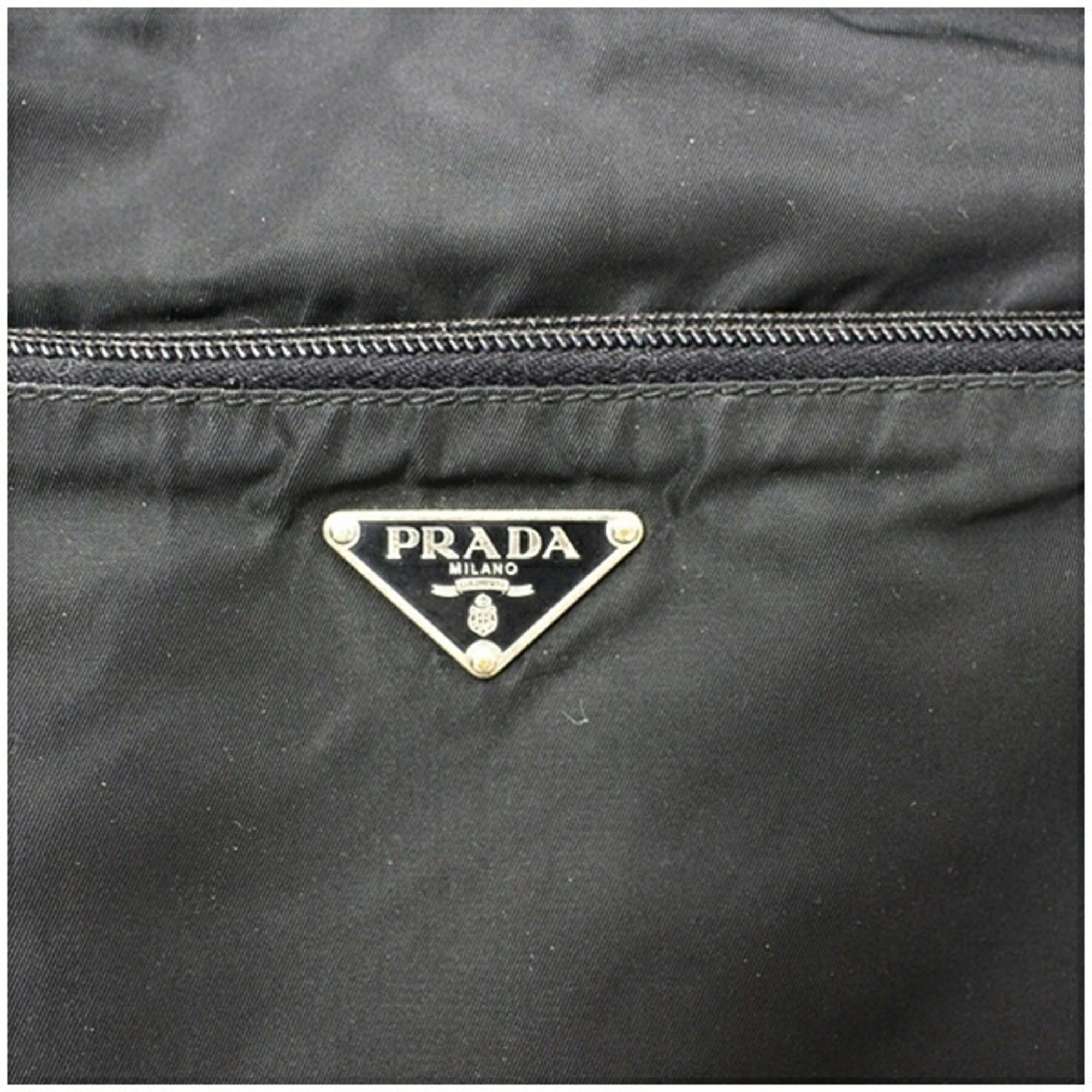 Prada Black White Nylon Shoulder Bag (Pre-Owned)