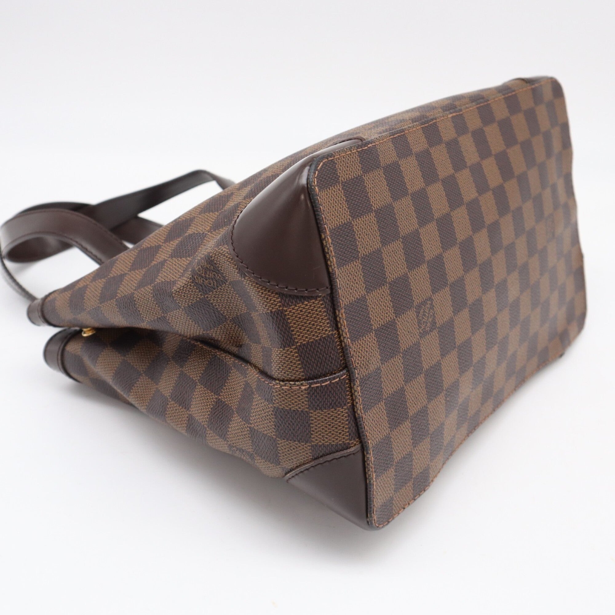 Louis Vuitton Beige Brown Damier Canvas Leather Coated Canvas Handbag (Pre-Owned)