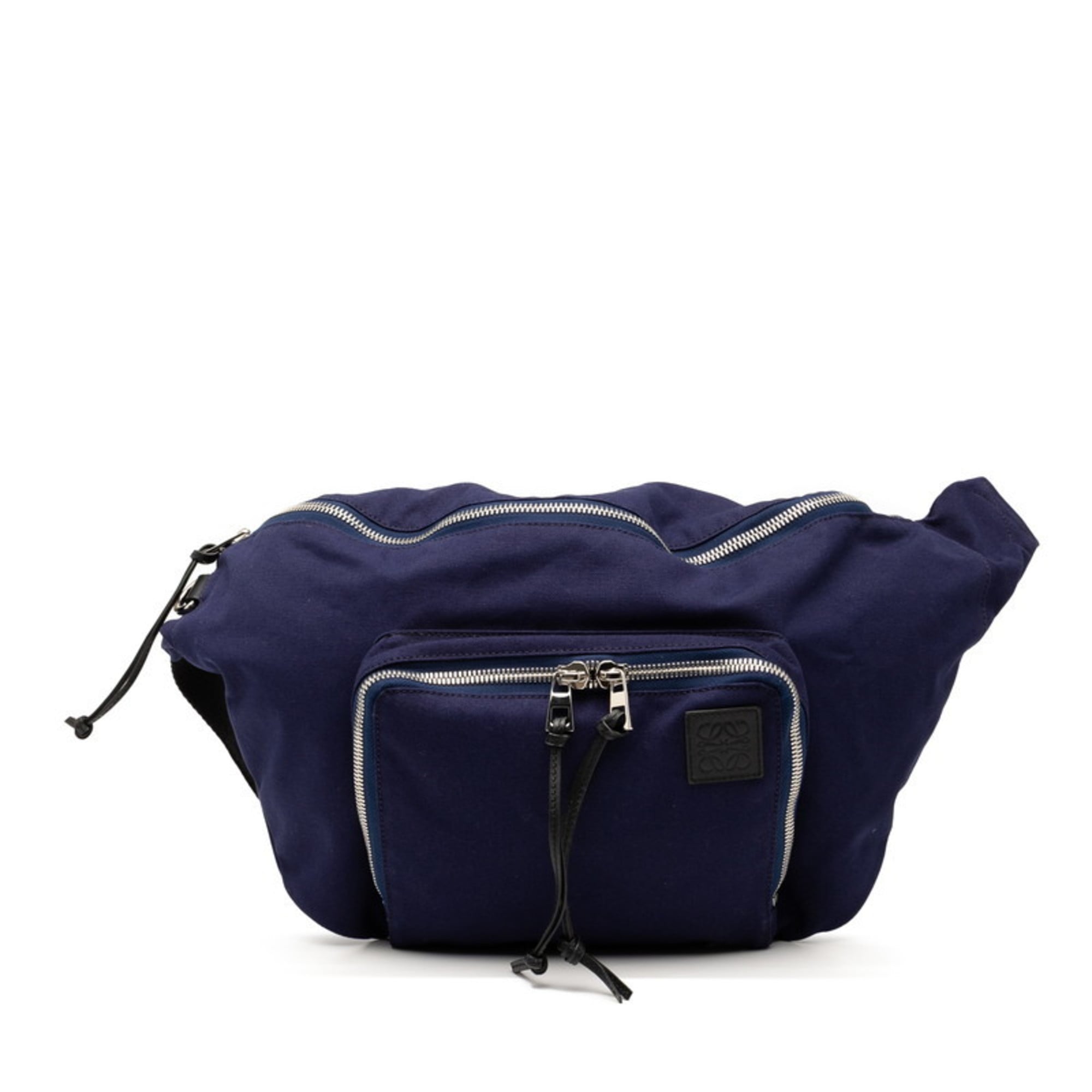 Loewe Black Navy Canvas Leather Fanny Pack (Pre-Owned)