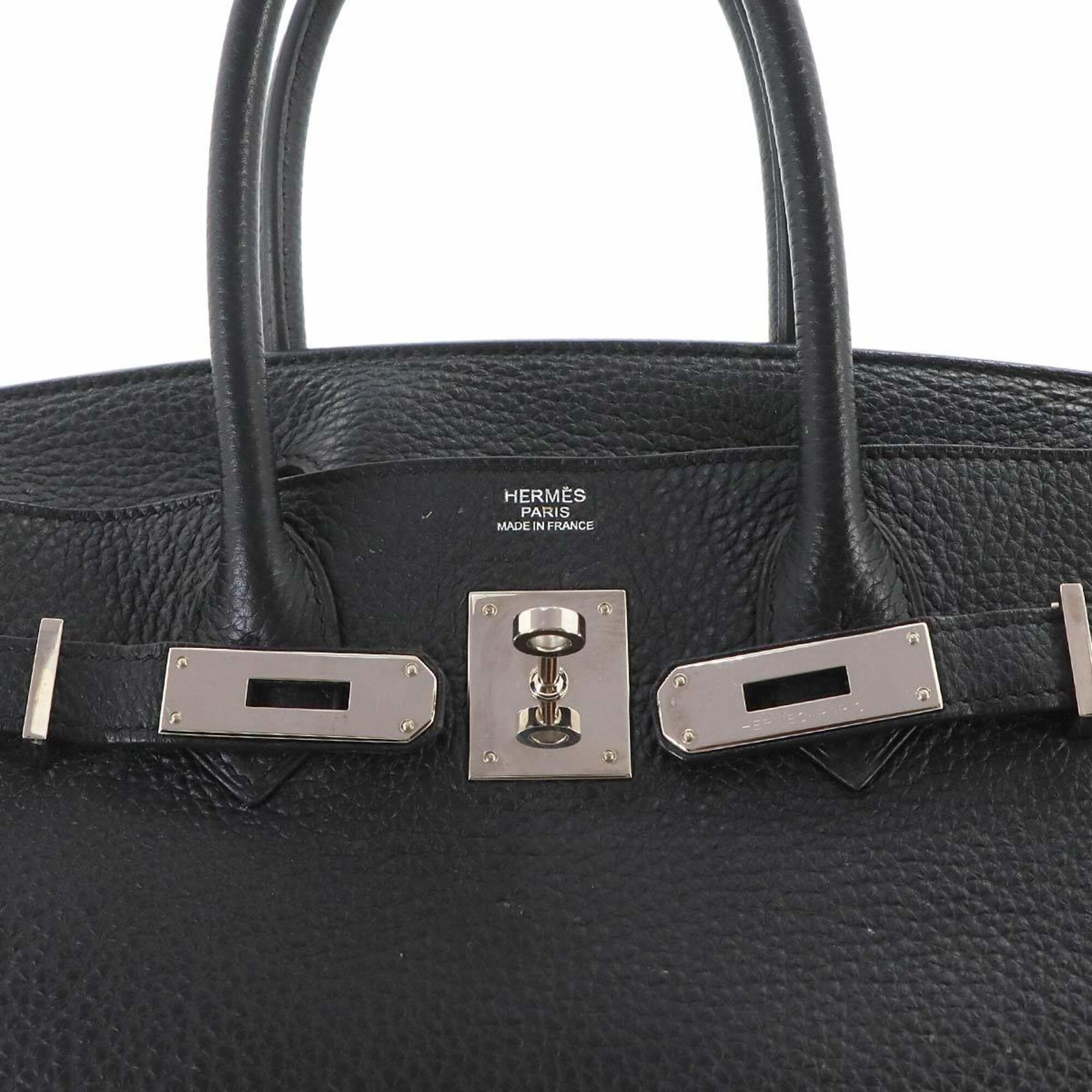 Hermes Black Taurillon Clemence Leather Handbag (Pre-Owned)