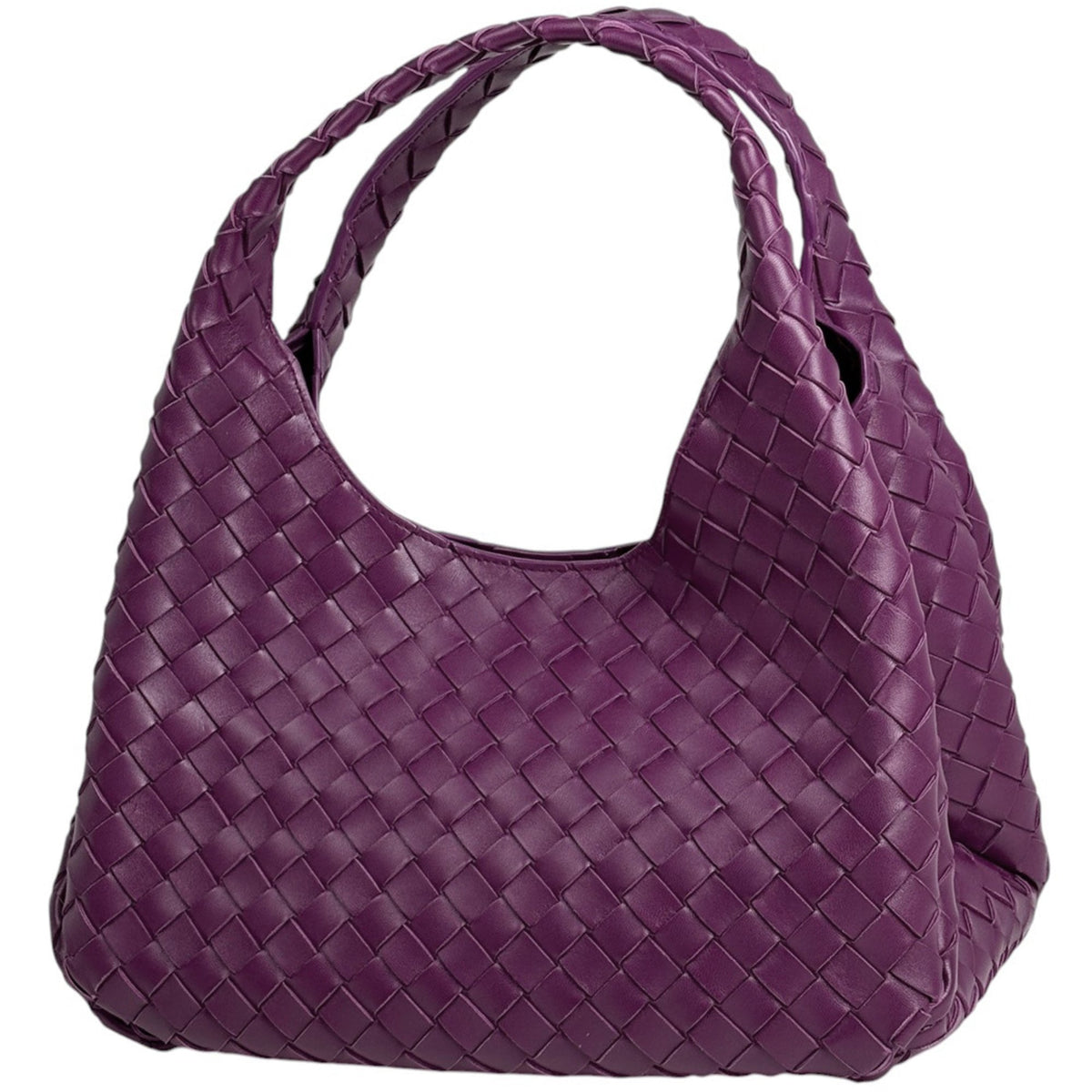 Bottega Veneta Intrecciato Purple Leather Tote Bag (Pre-Owned)