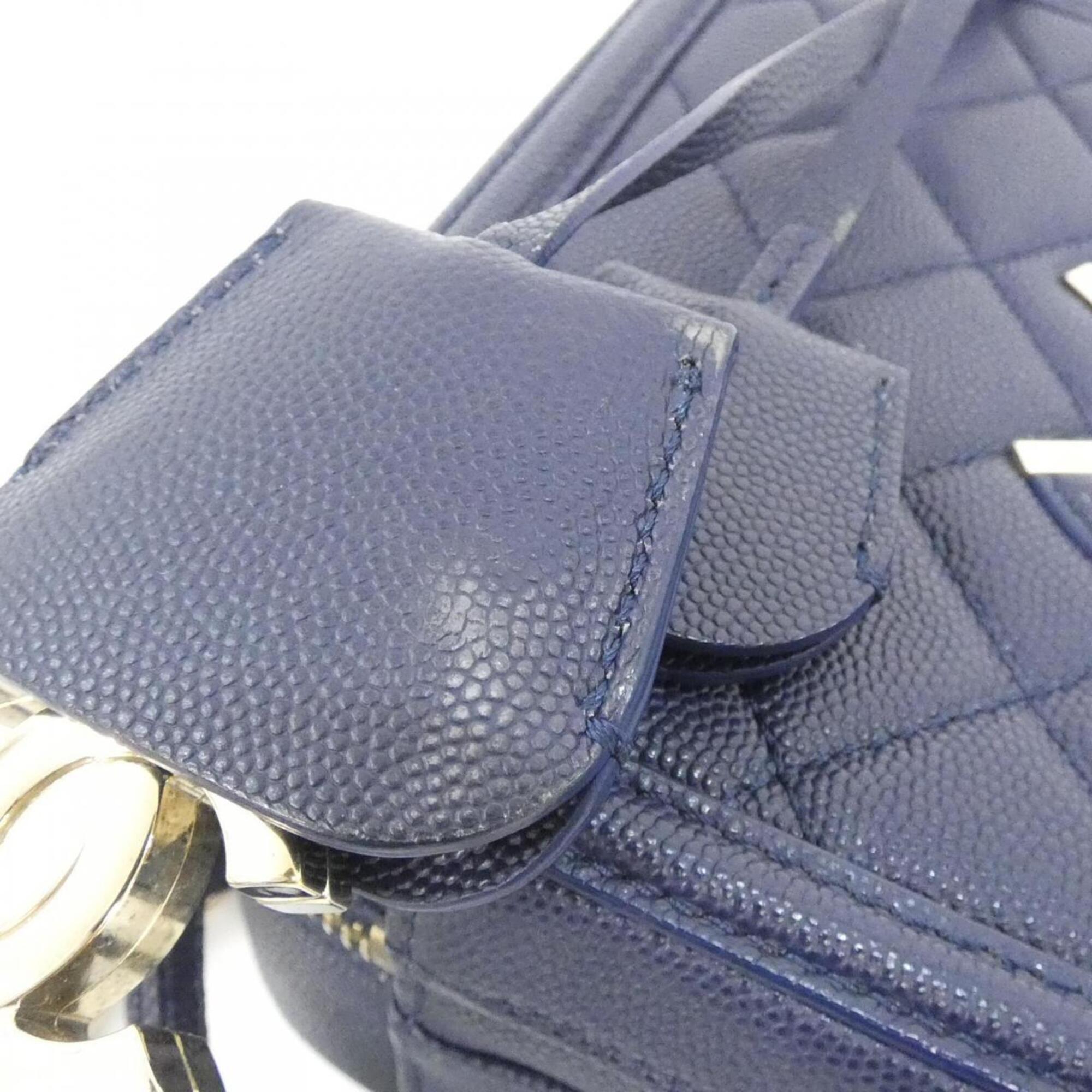 Chanel Navy Grained Calfskin Shoulder Bag (Pre-Owned)