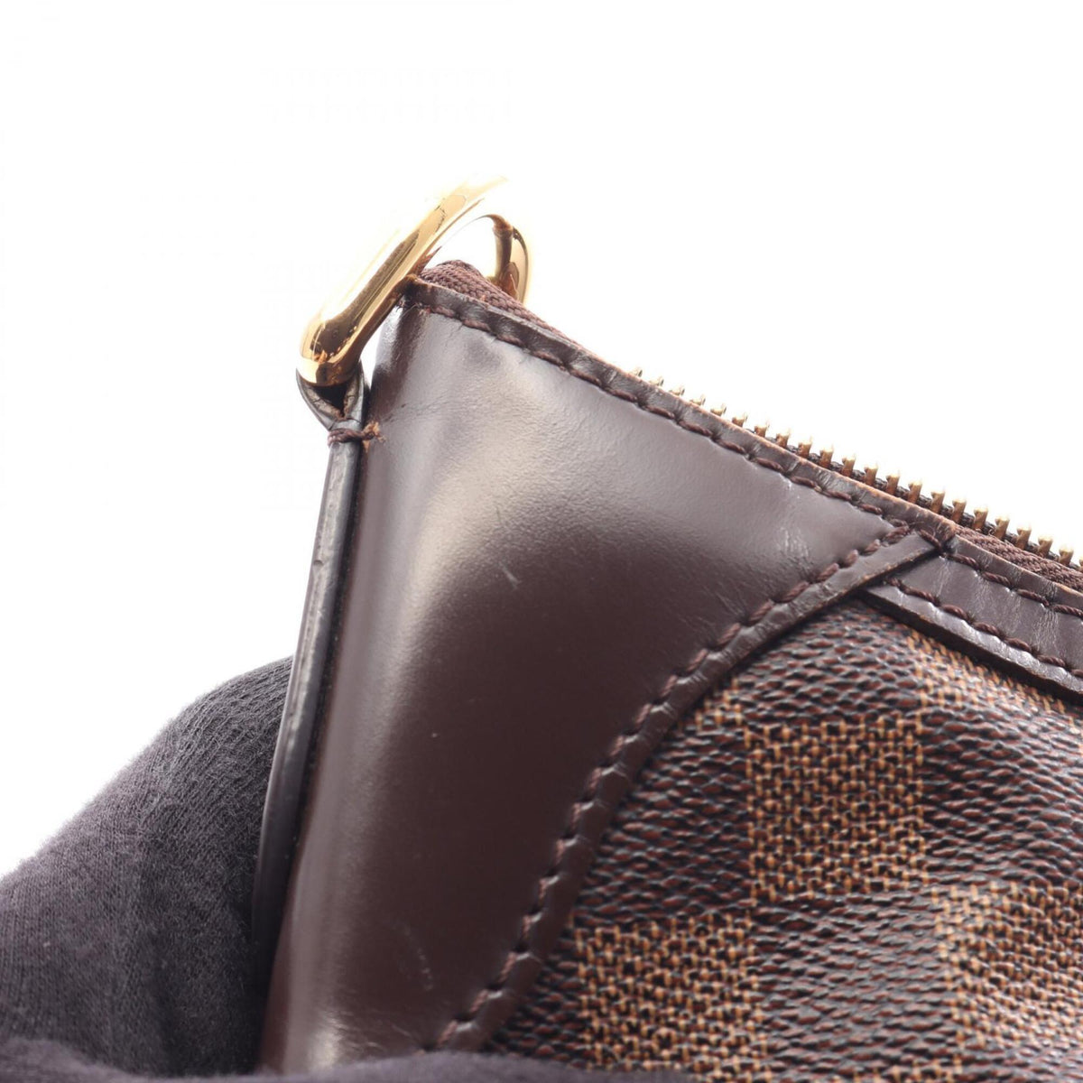 Louis Vuitton Brown Coated Canvas Leather Handbag Shoulder Bag (Pre-Owned)