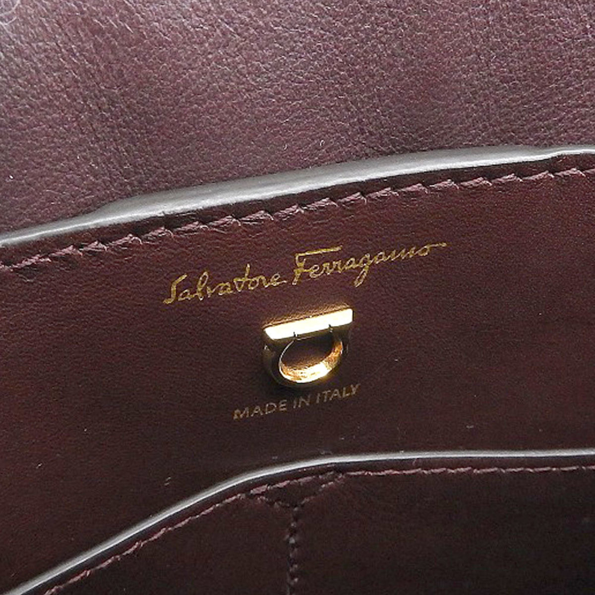 Salvatore Ferragamo Beige Brown Canvas Leather Handbag (Pre-Owned)