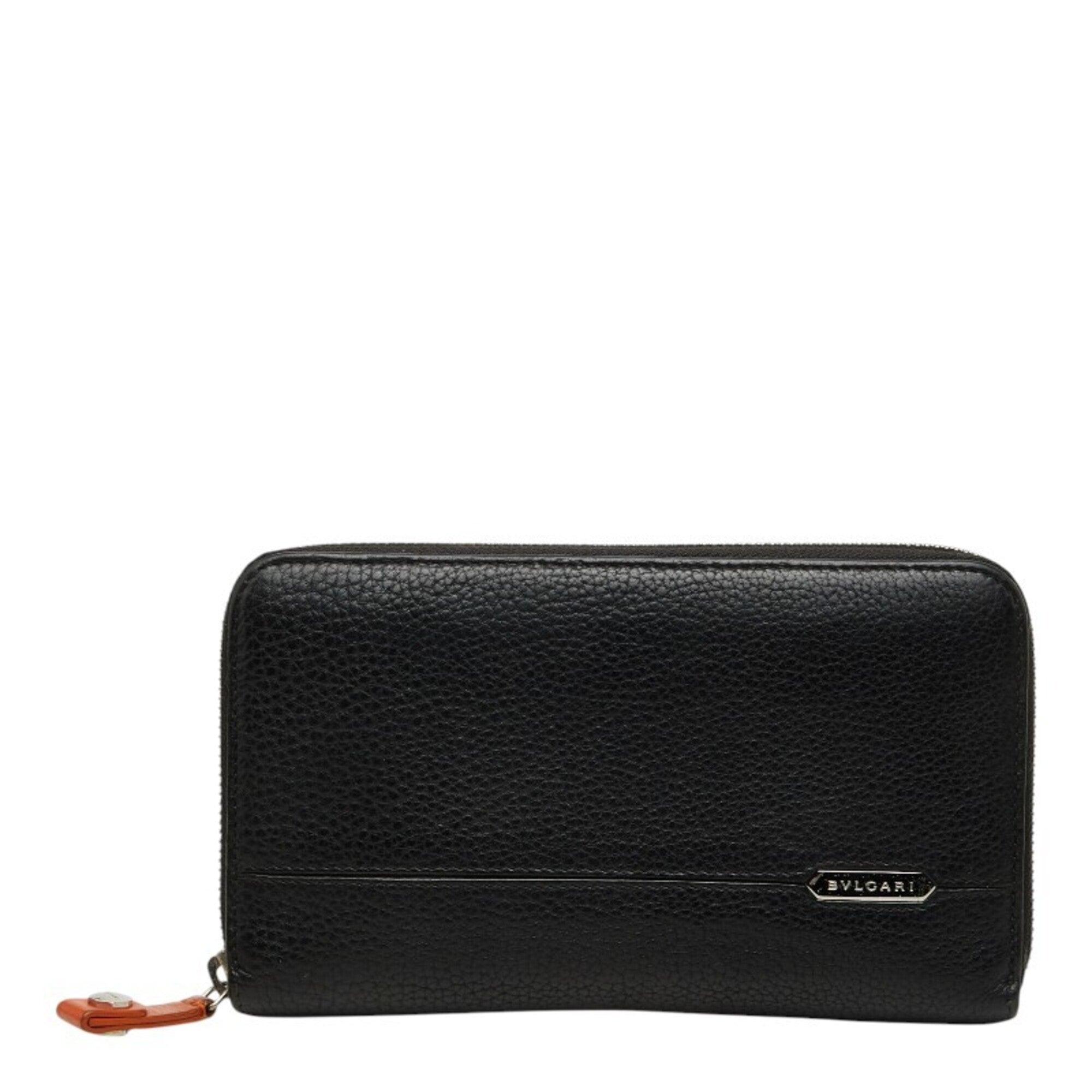 Bvlgari Black Leather Coin Purse/Coin Case (Pre-Owned)