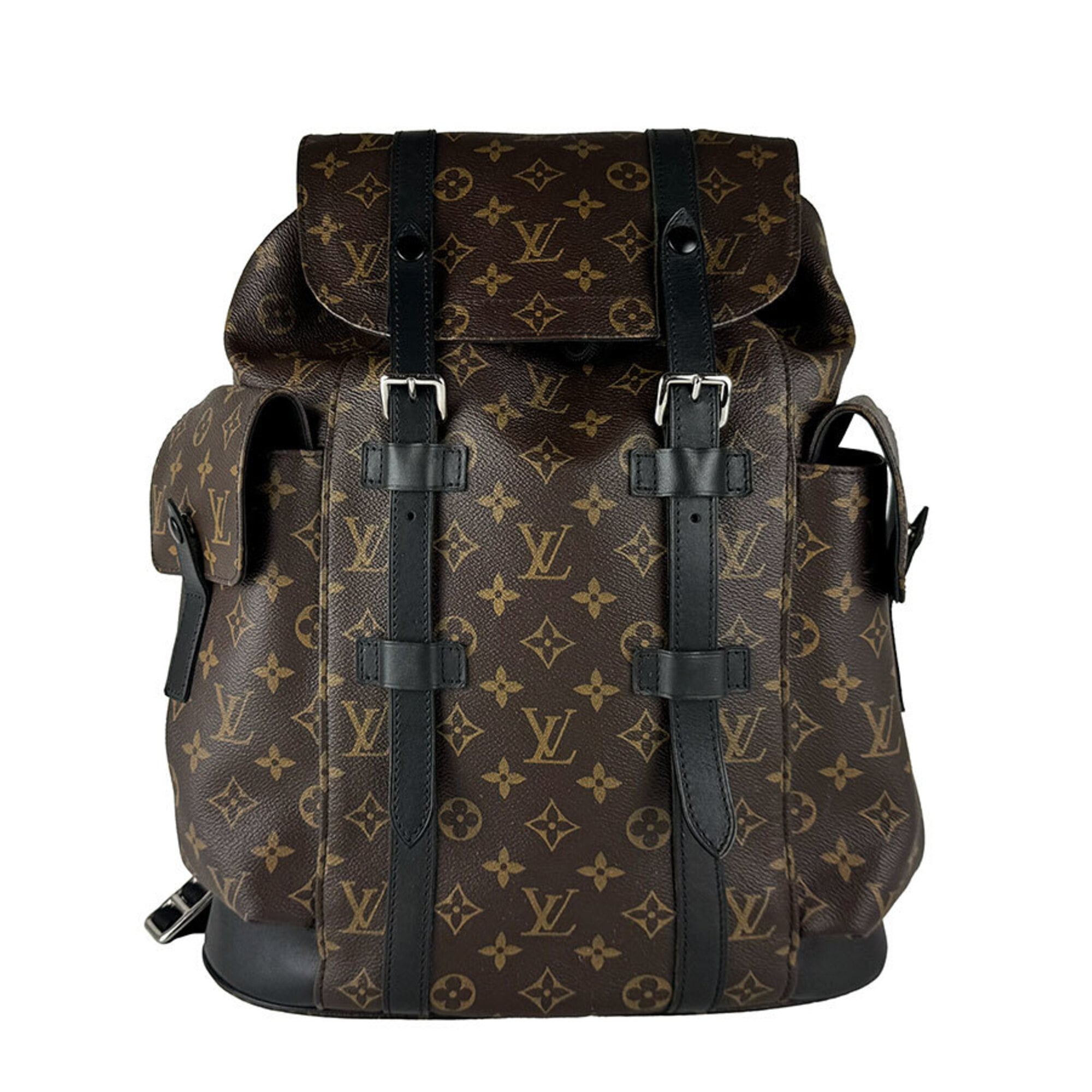 Louis Vuitton Black Brown Monogram Macassar Backpack (Pre-Owned)