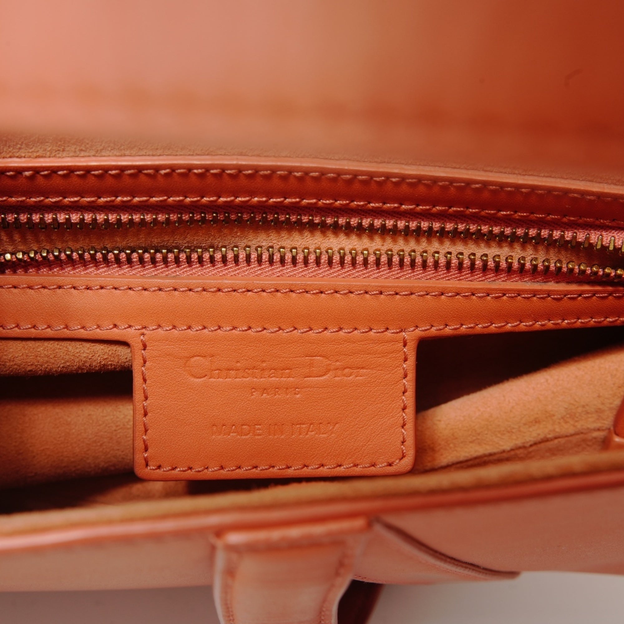 Christian Dior Orange Saddle Bag Shoulder Bag (Pre-Owned)