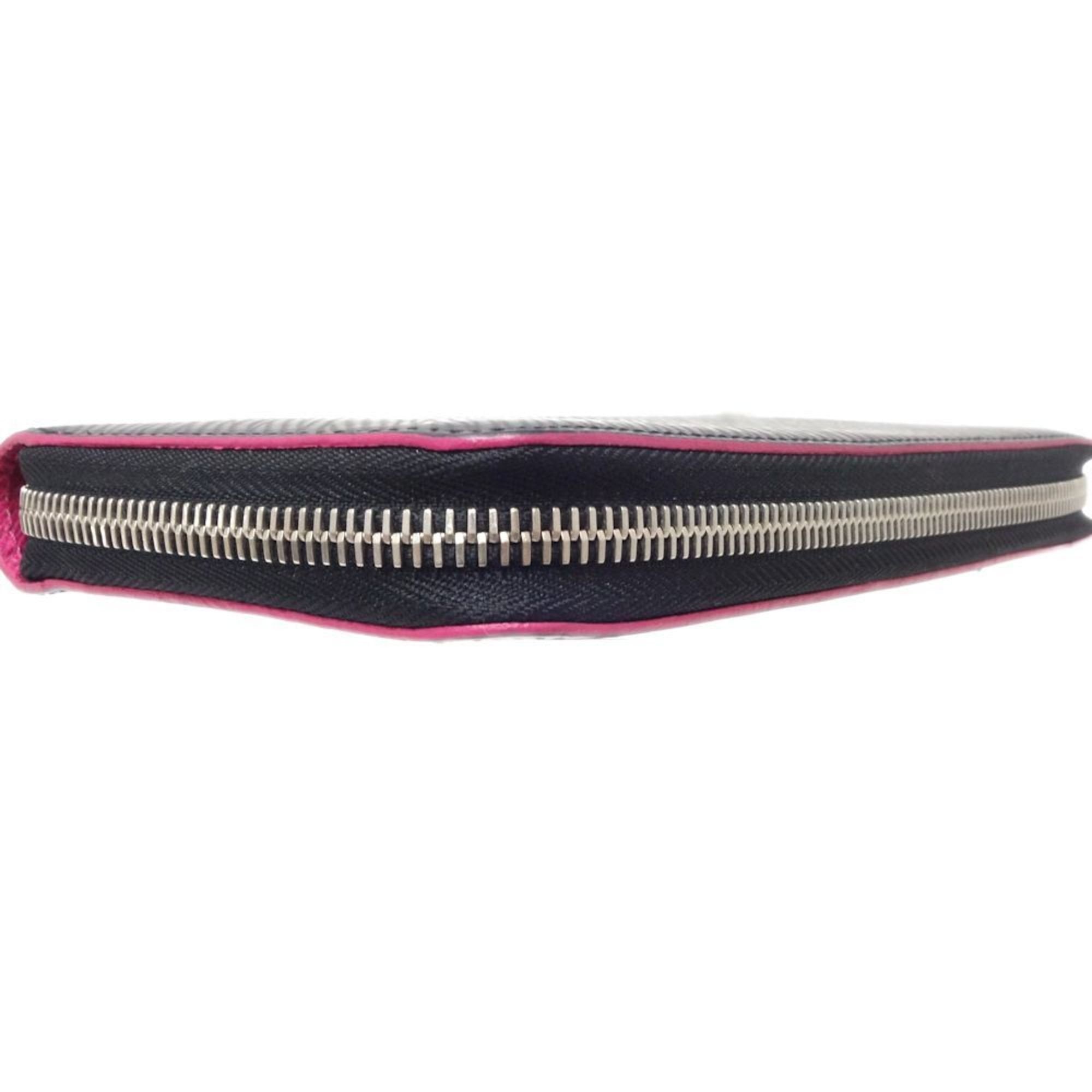 Louis Vuitton Hot Pink Noir Leather Long Wallet (Bi-Fold) (Pre-Owned)