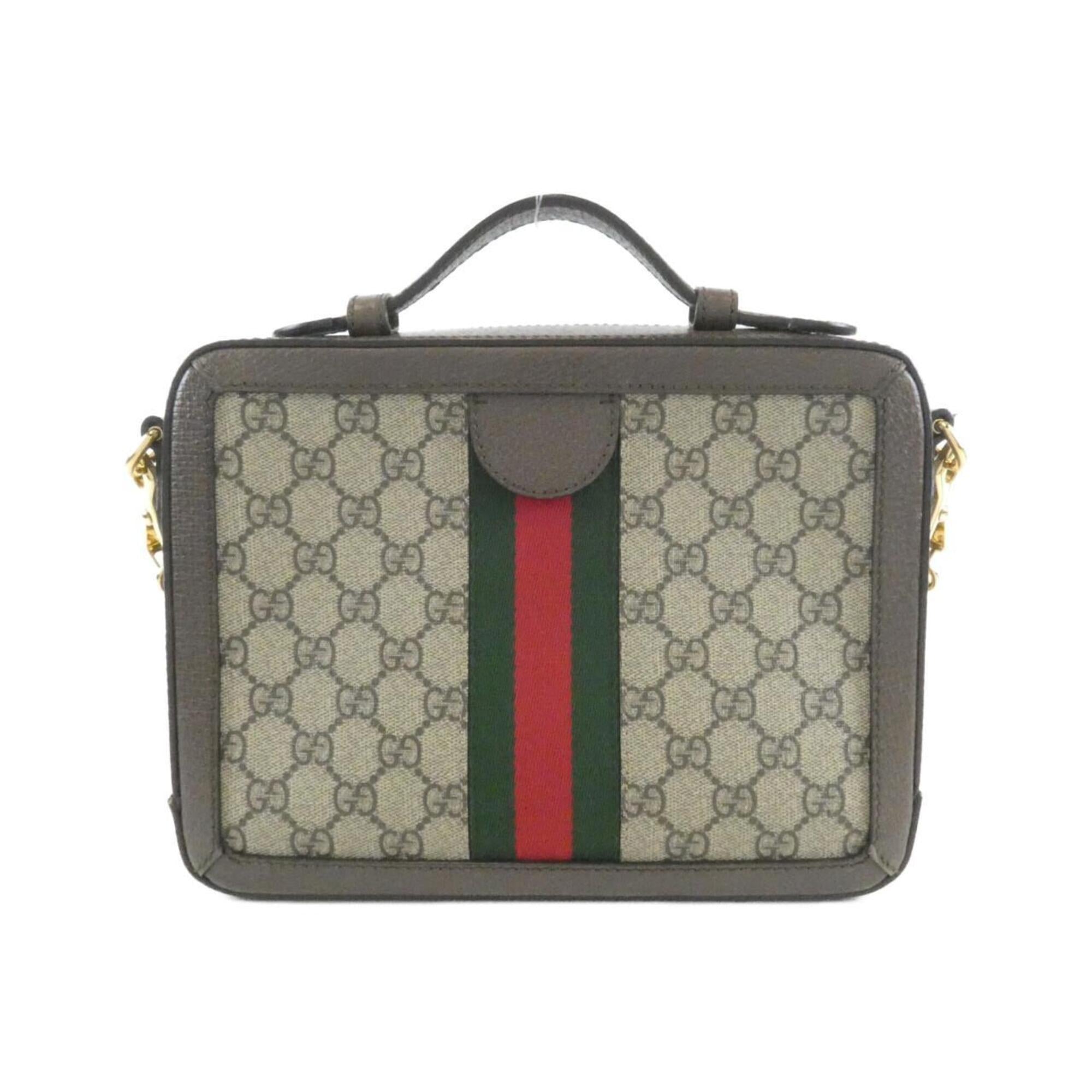 Gucci Beige Brown Gg Supreme Canvas Handbag (Pre-Owned)