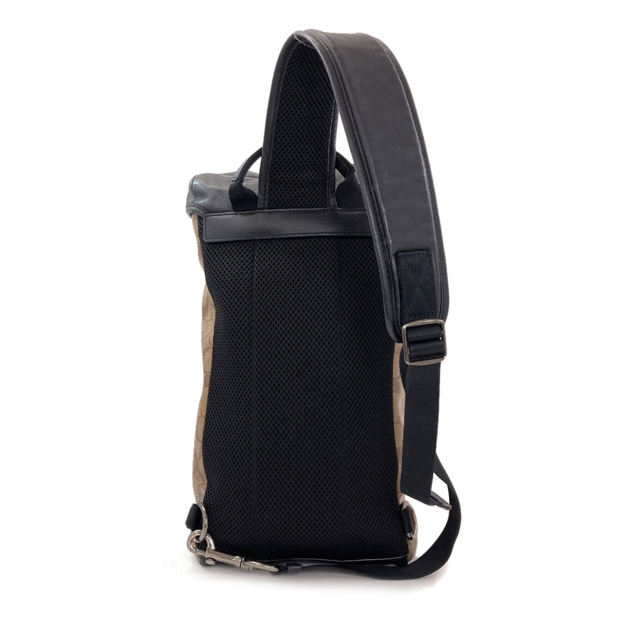 Coach Black Brown Signature Line Sling Bag (Pre-Owned)