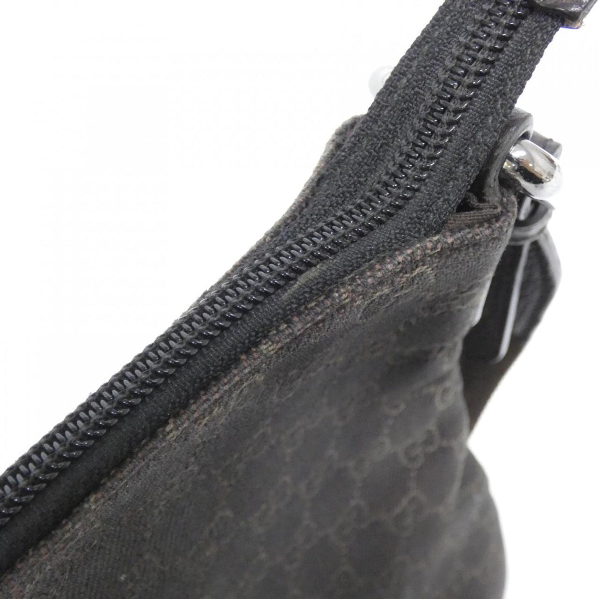 Gucci Dark Brown Denim Shoulder Bag (Pre-Owned)