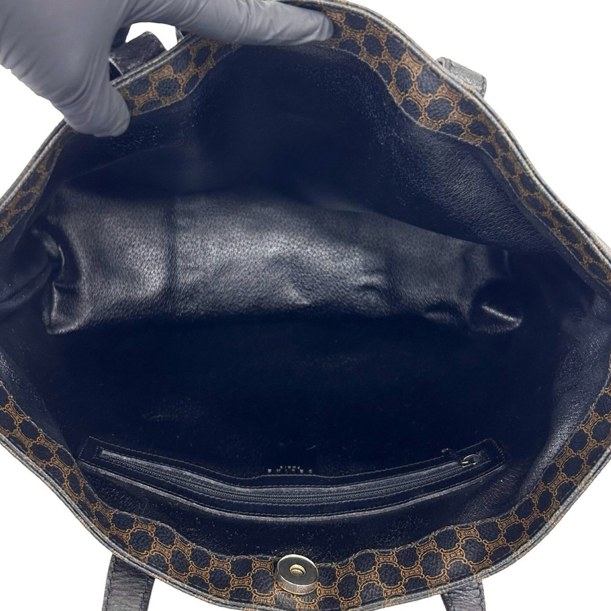 Celine Black Brown Leather Pvc Shoulder Bag Tote Bag (Pre-Owned)