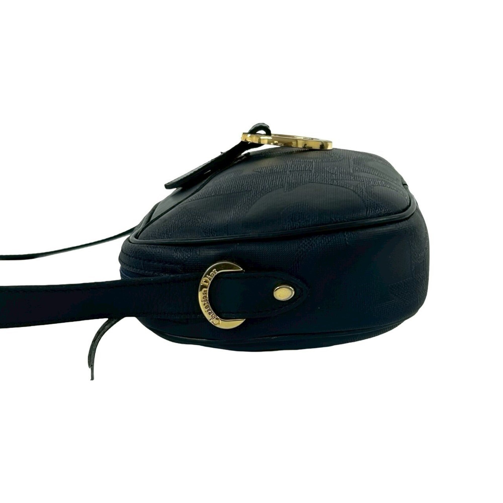 Christian Dior Navy Pvc Leather Pochette Shoulder Bag (Pre-Owned)