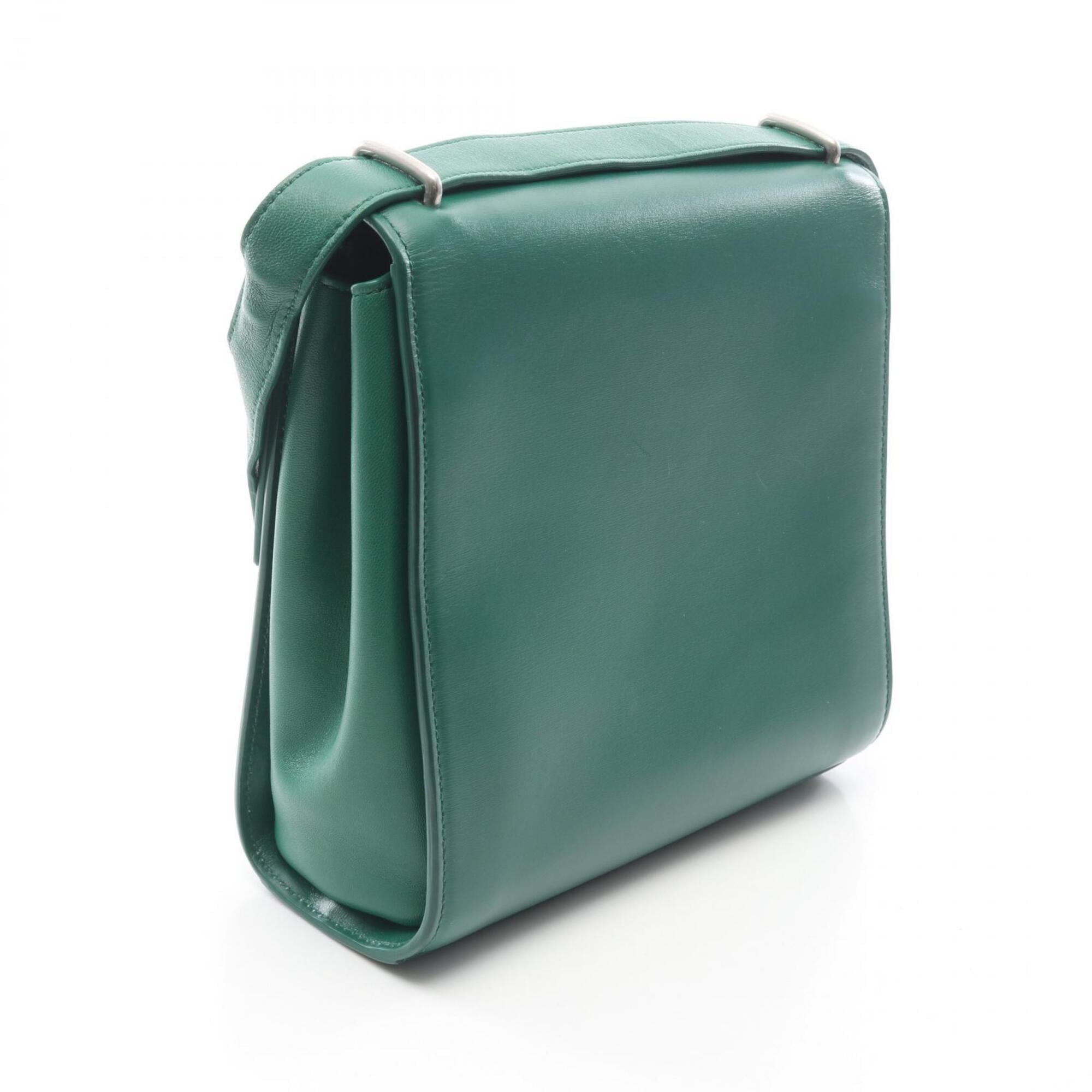 Bottega Veneta Green Leather Handbag Shoulder Bag (Pre-Owned)