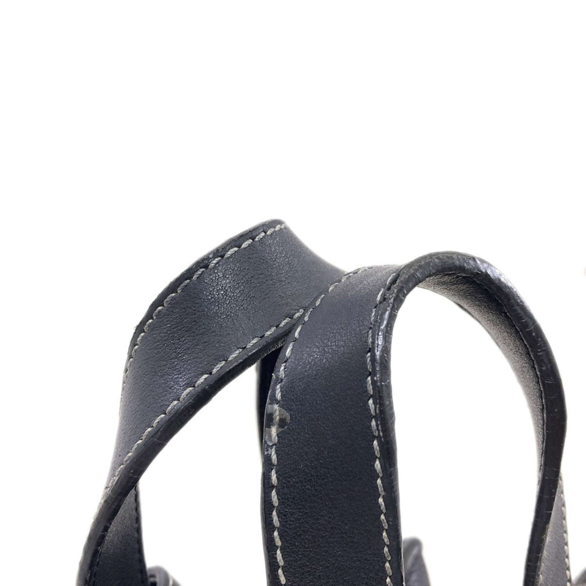 Loewe Hammock Black Dark Navy Leather Handbag (Pre-Owned)