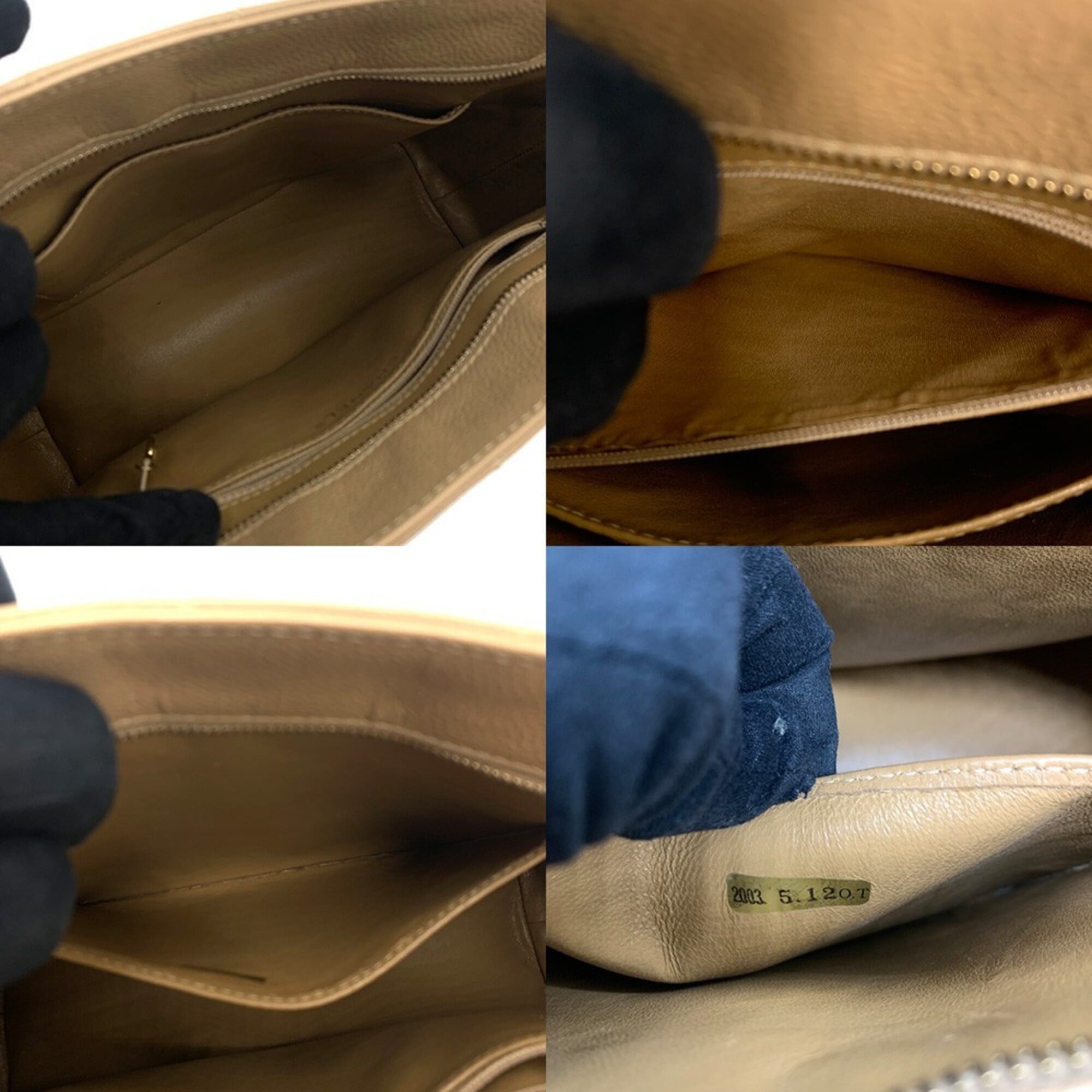 Chanel Beige Grained Calfskin Shoulder Bag Tote Bag (Pre-Owned)